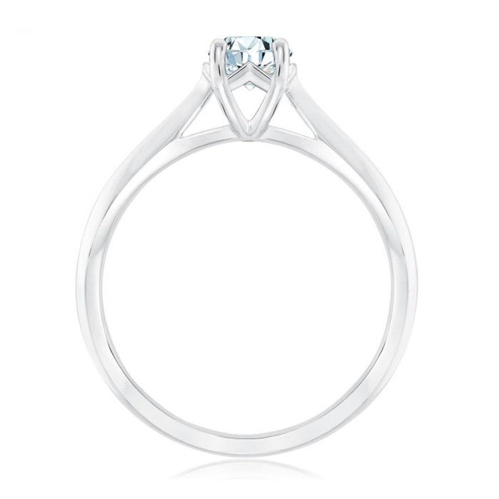 1/2Ct Round Diamond Solitaire Engagement Ring 10k White Gold
