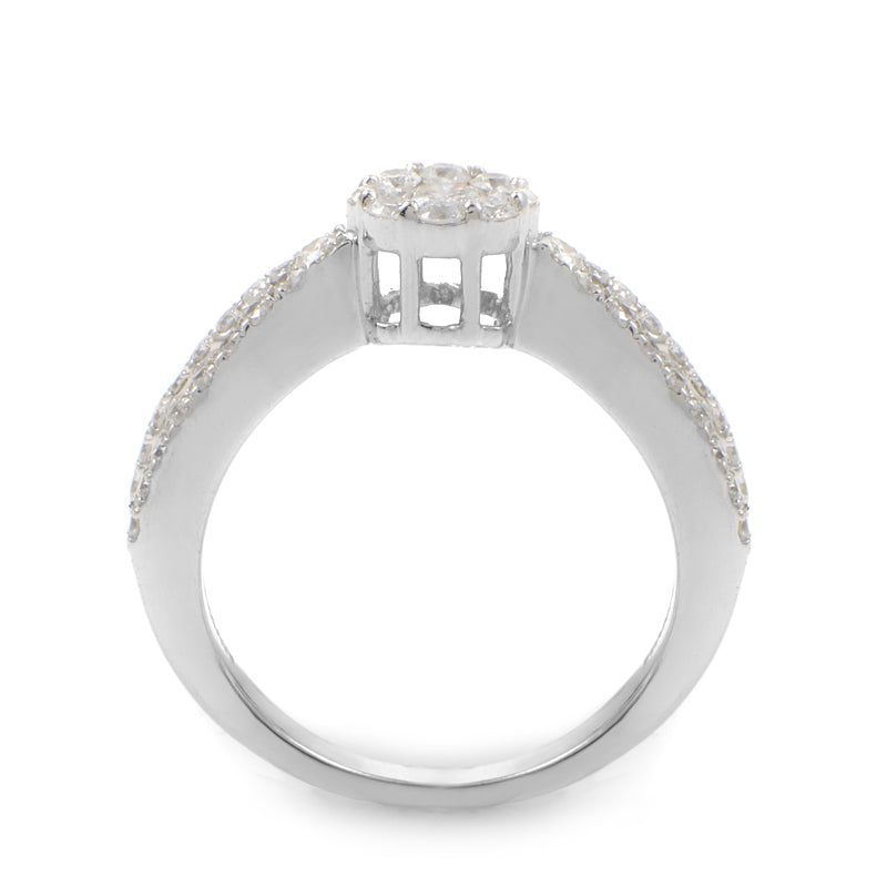 14K White Gold Diamond Promise Ring