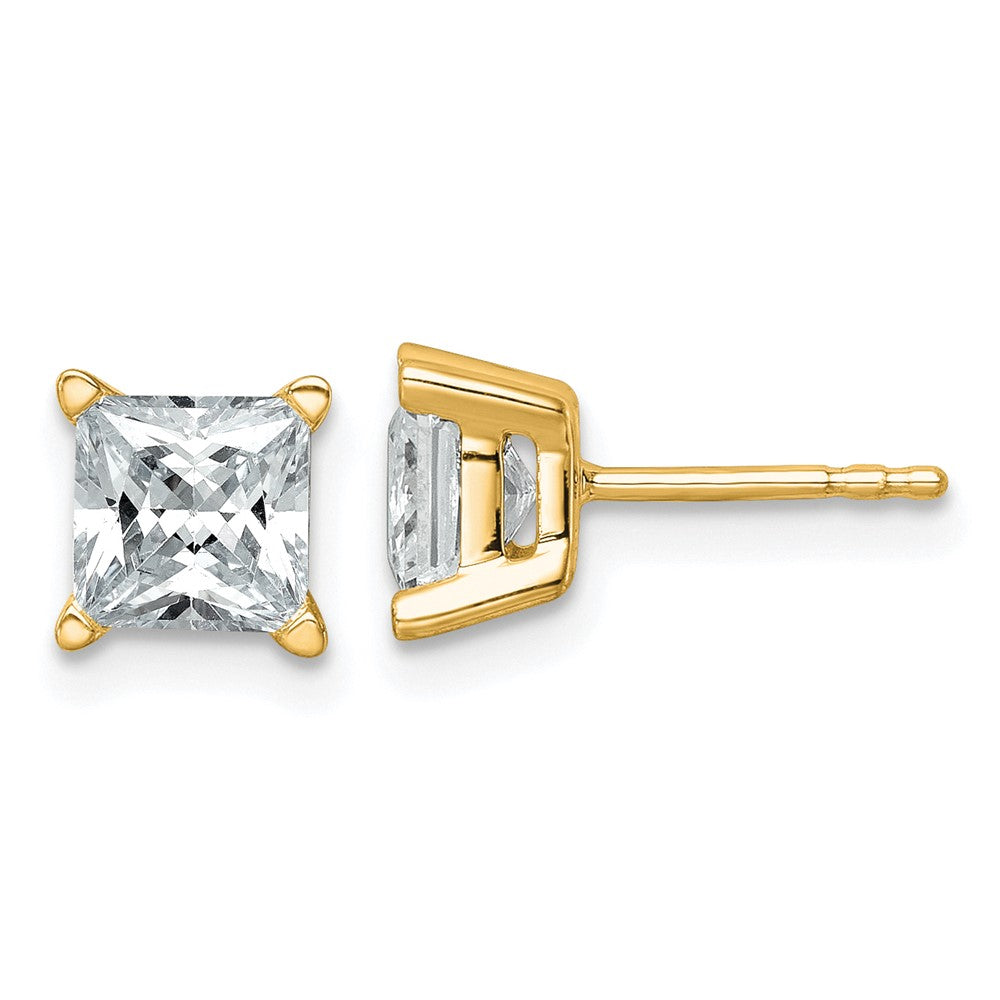 14k Gold 2 CTW Princess Lab Grown Diamond Stud Earrings
