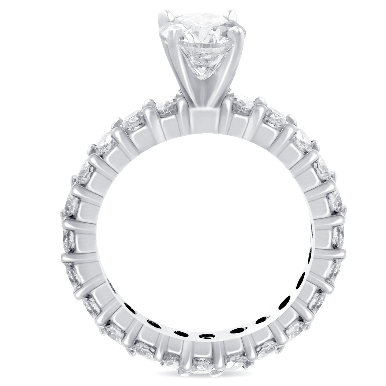 2 CT Diamond Eternity Engagement Ring 14K White Gold