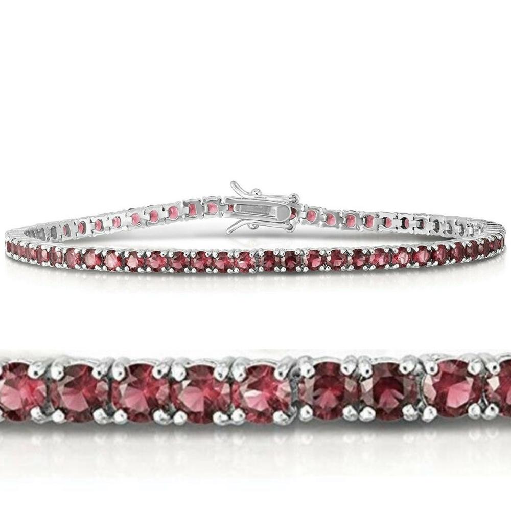 3 1/2 CT Ruby Tennis Bracelet 14k White Gold 7'