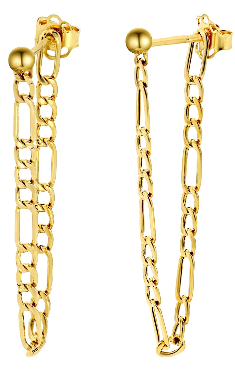 18k Gold Chain Loop Earrings