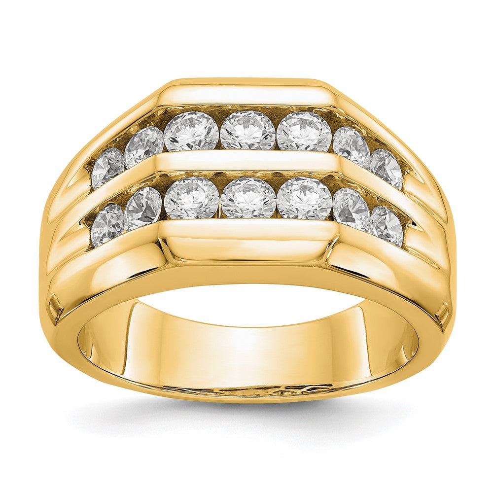 14k Yellow Gold Lab Grown Diamond Wedding Band Ring 1.5ct Clarity- VS Color- D-E