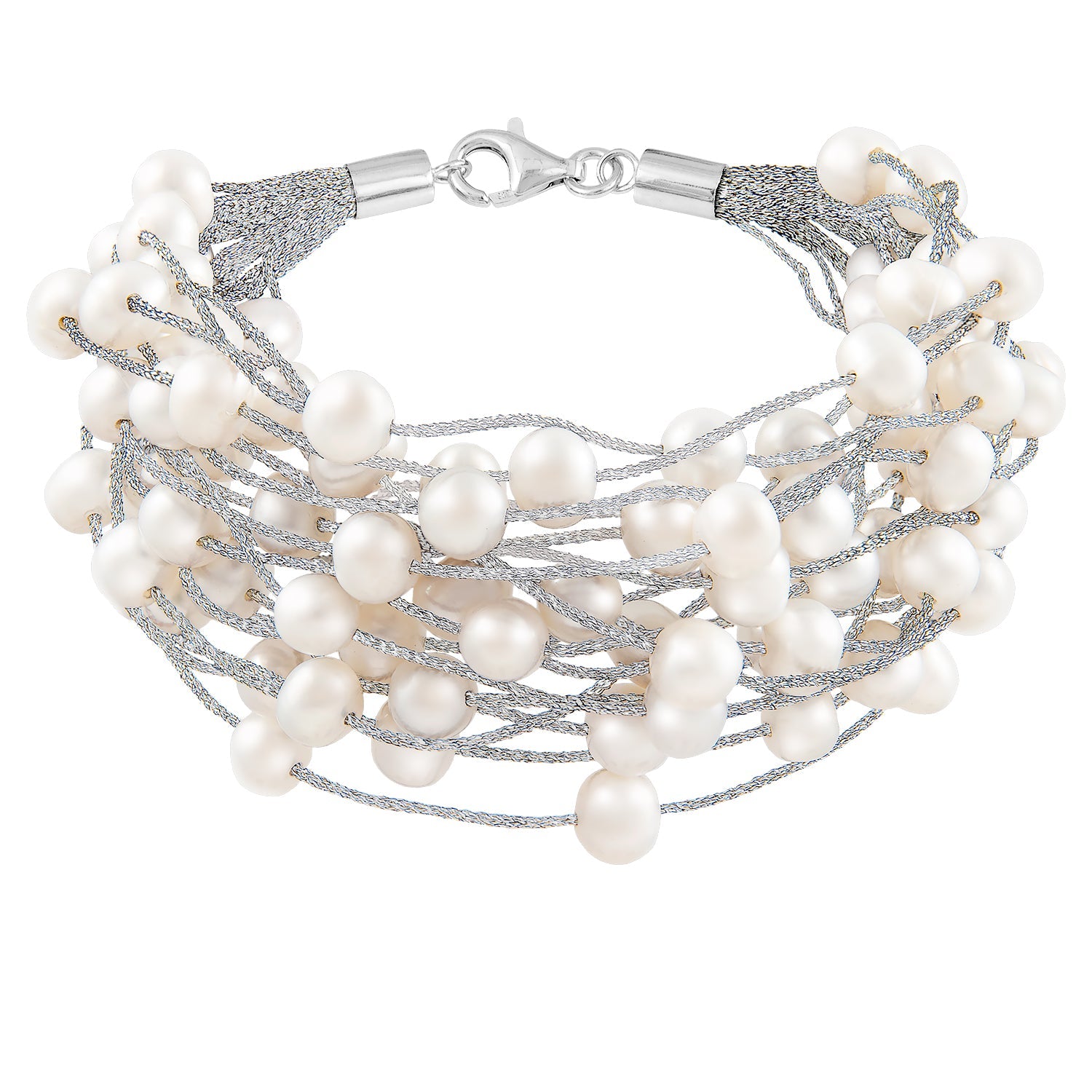 Beautiful 6-7mm Freshwater Pearl Multirow Bracelet.