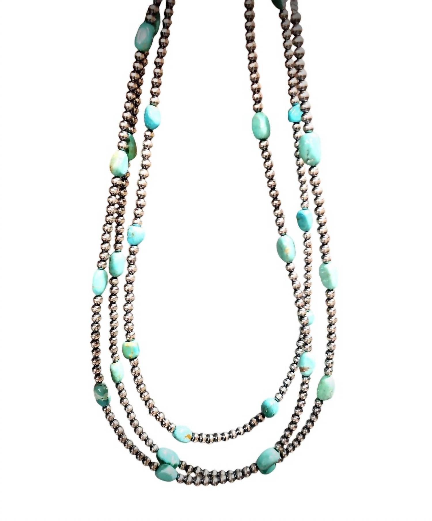 Women's Polished Pearls Necklace In Turquoise