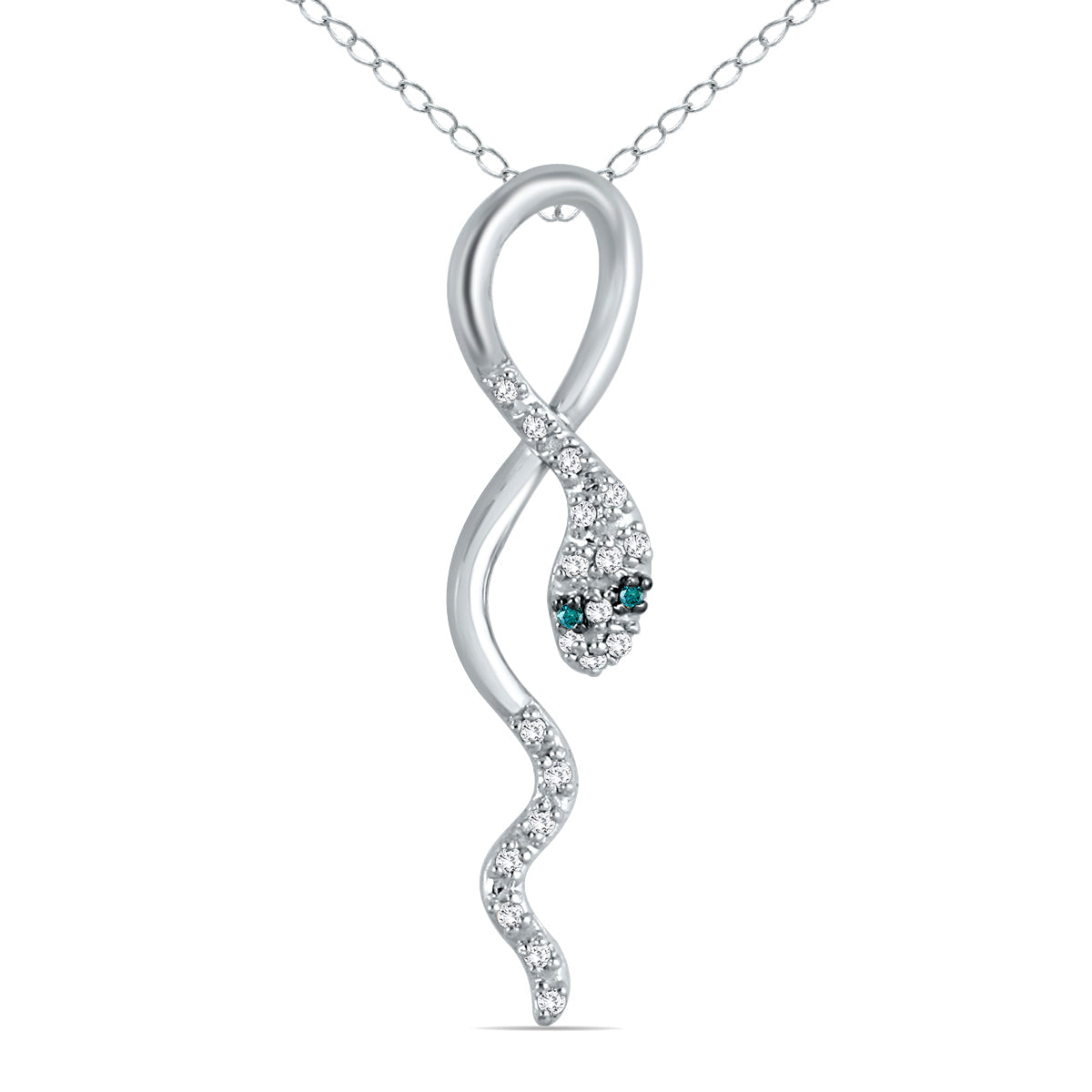 1/10 Carat Tw And White Diamond Snake Pendant In 10K