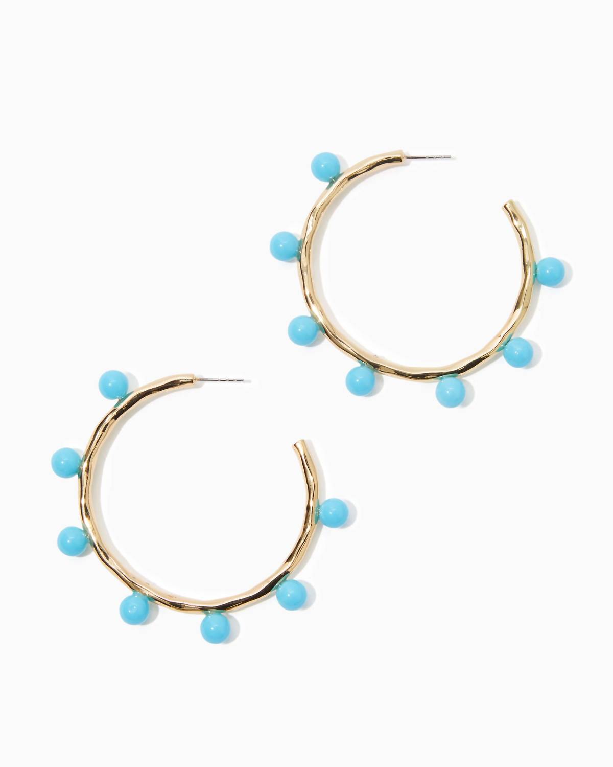 Women's Wave N Sea Hoop Earrings In Blue