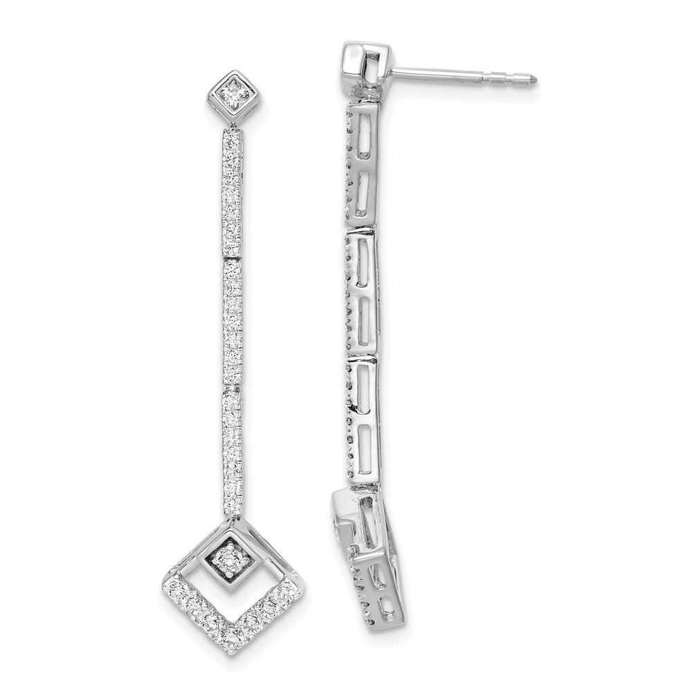 14k Gold 0.55 CT Lab Grown Diamond Dangle Earrings VS Clarity G-H Color
