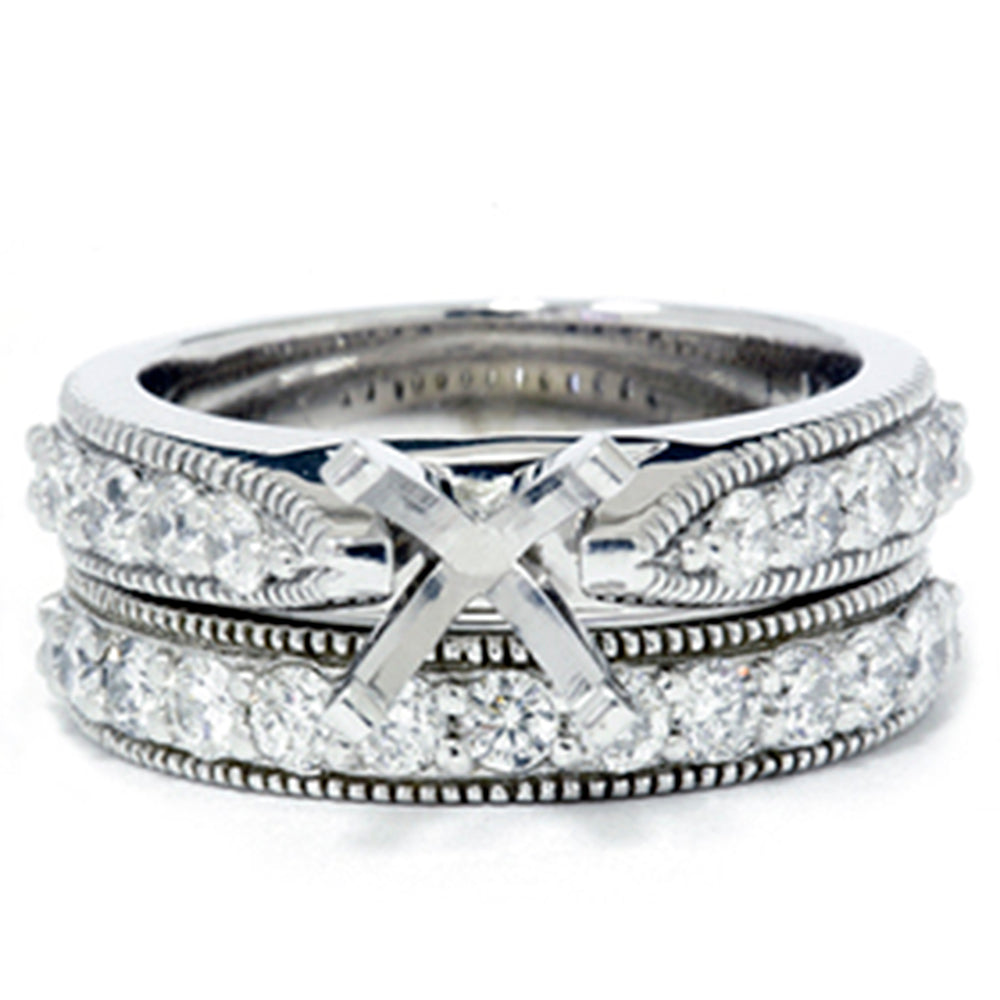 1ct Diamond Engagement Matching Wedding Ring 14K Set