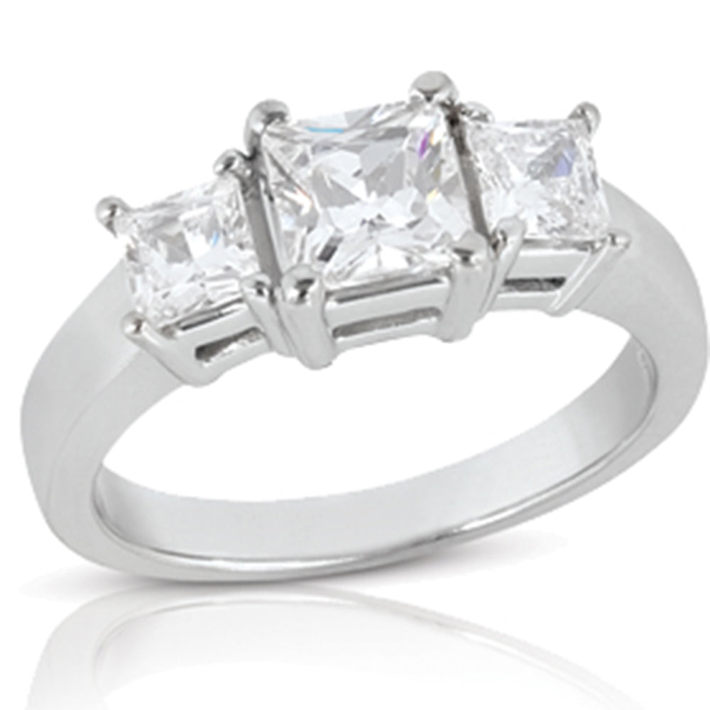 2ct Princess Cut Diamond Ring Set 14K Gold