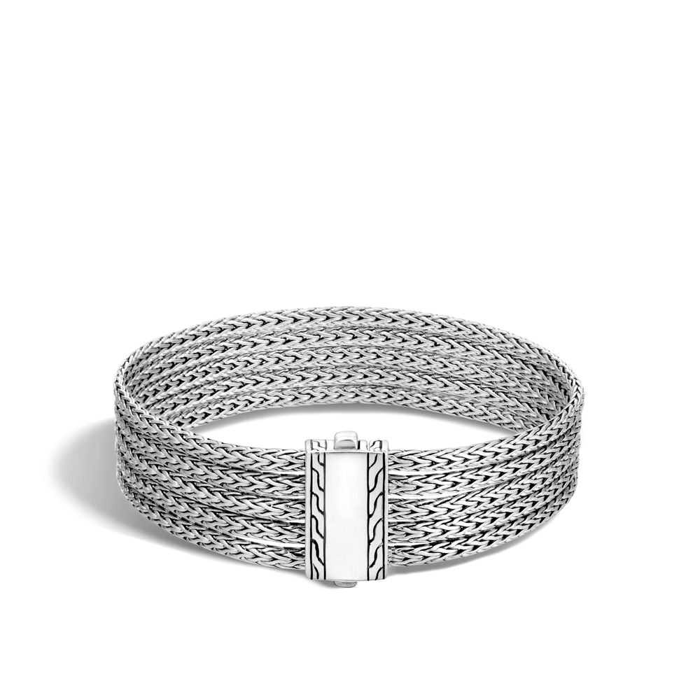 Classic Chain Five Row Bracelet in Silver