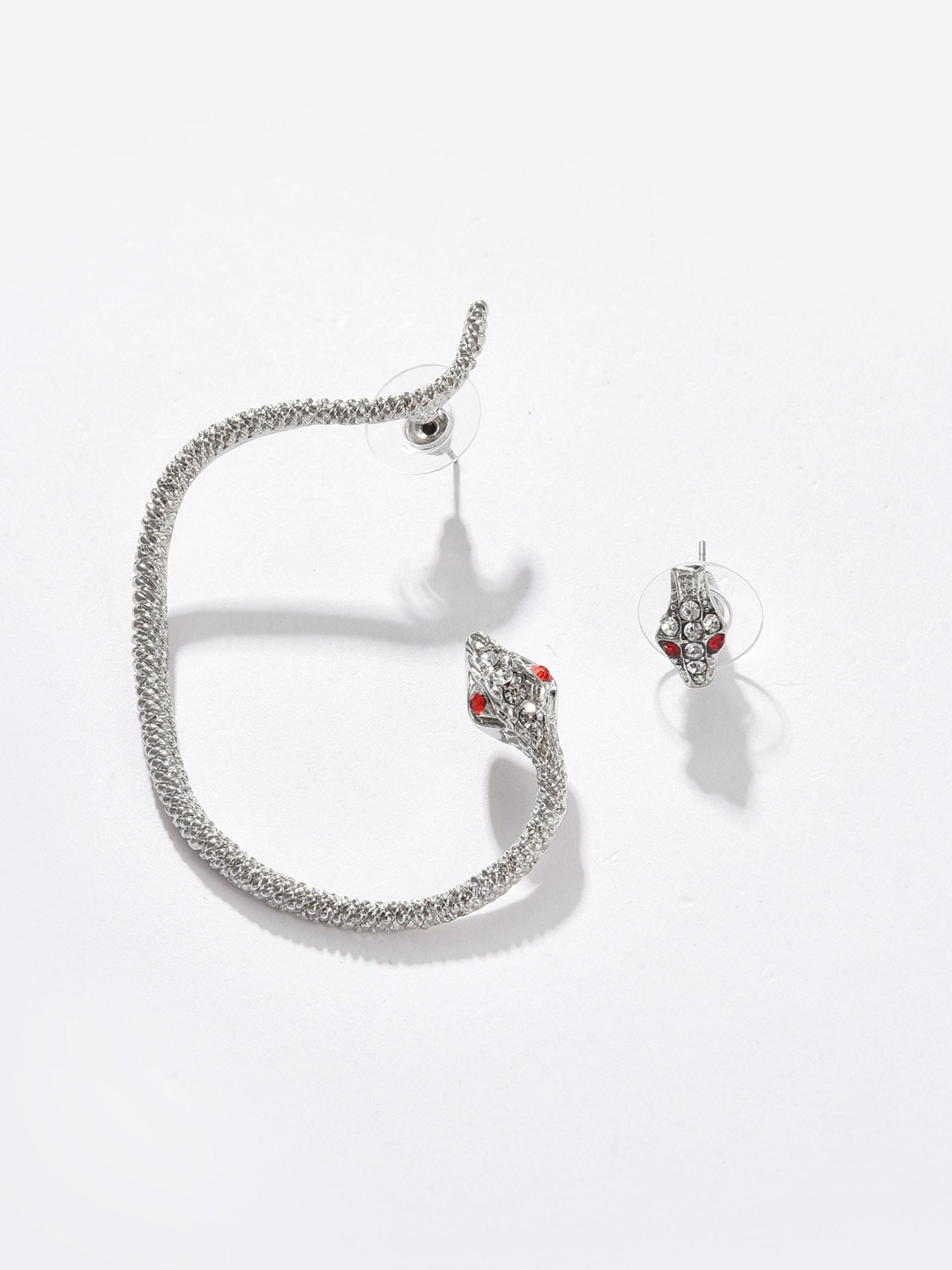 Silver-toned Contemporary Drop Earrings