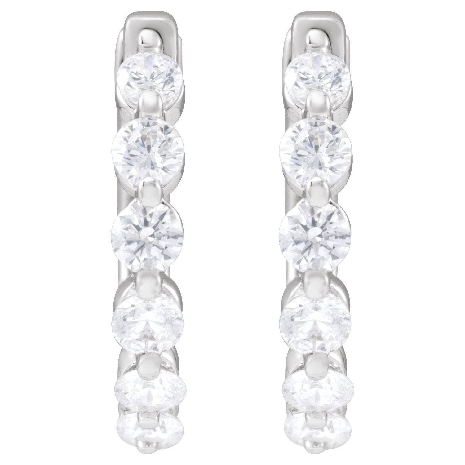 14K Gold 3/4ct Lab-grown Diamond Hoop Earrings Clarity SI Color G-H