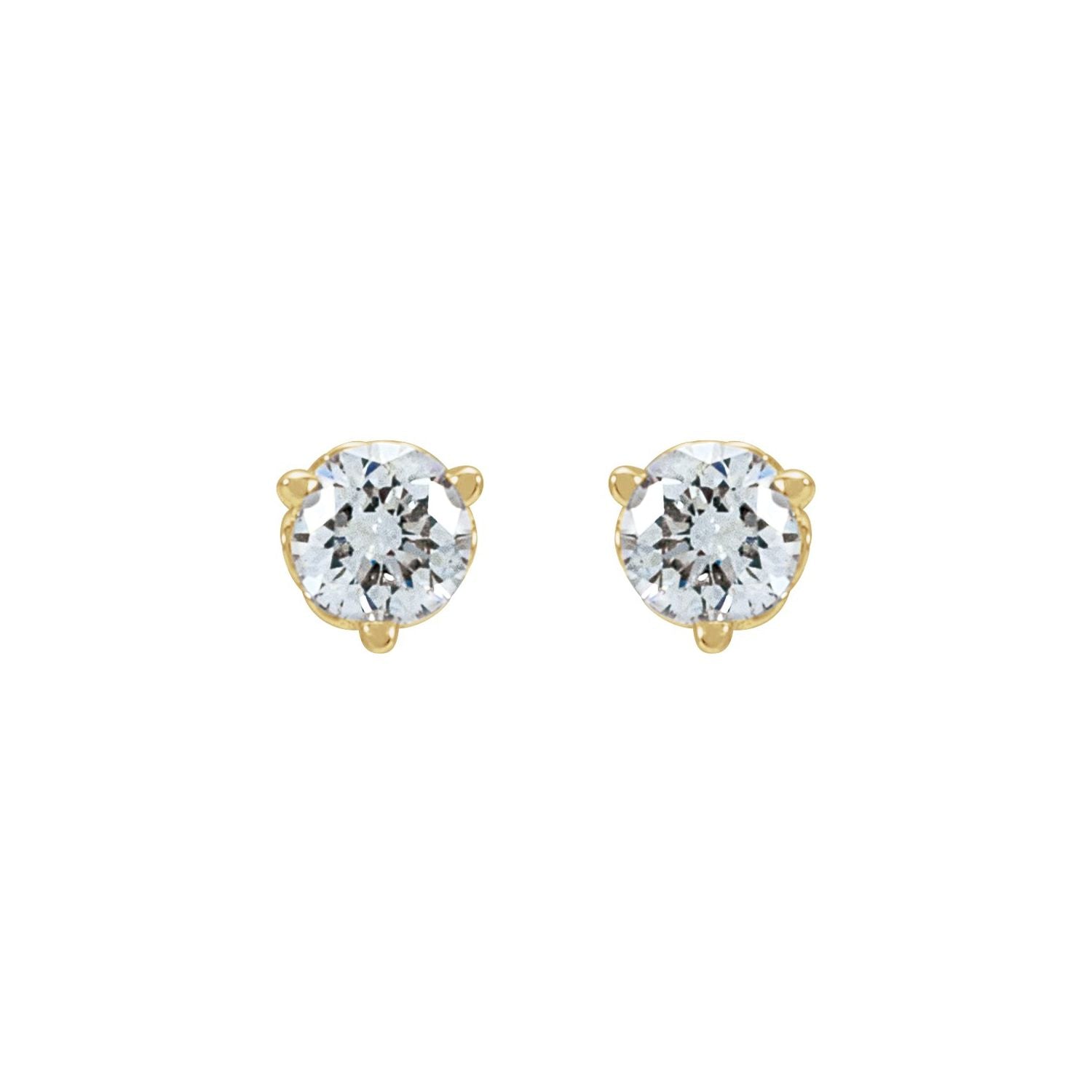 14K Gold 1/3 CT Lab-grown Diamond Scroll Earrings Clarity SI Color G-H