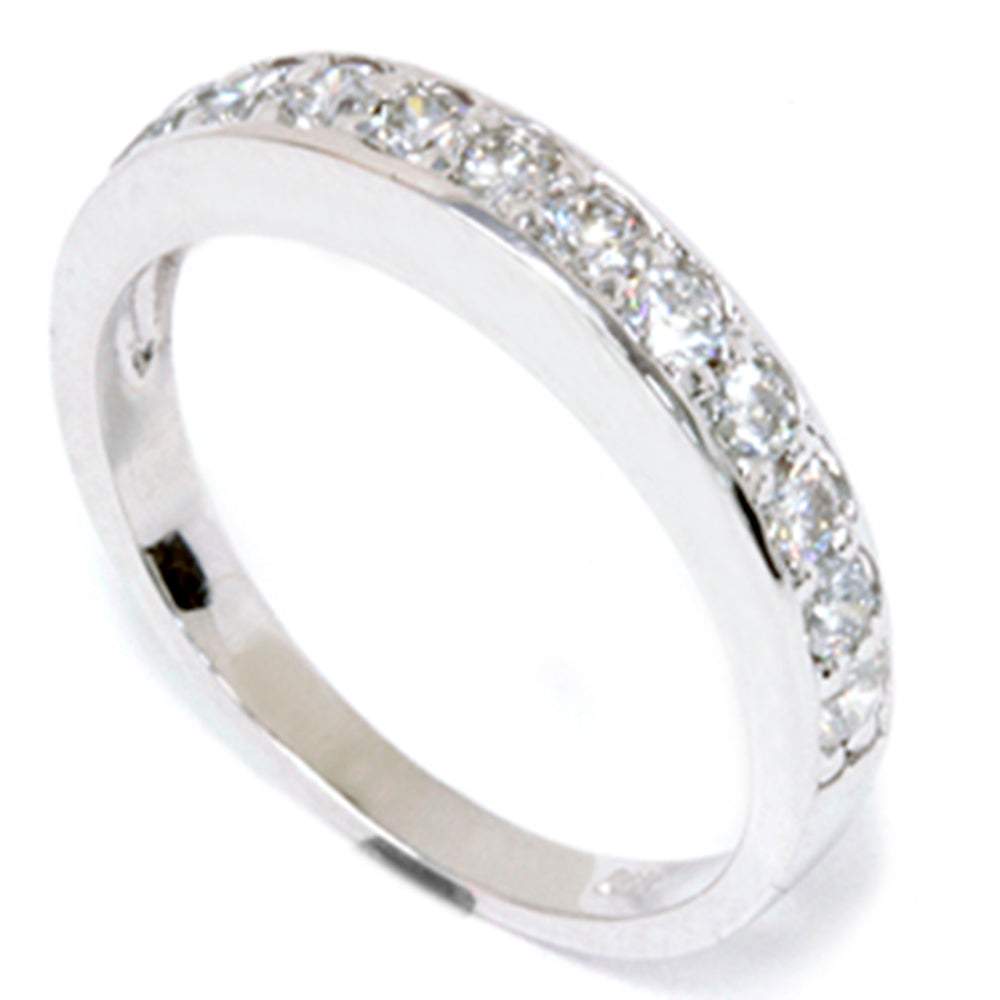 3/8 ct Pave Diamond Ring 14K White Gold
