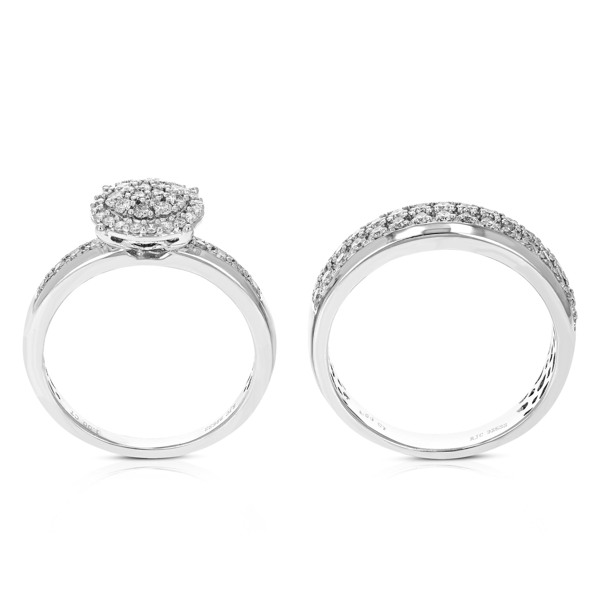 1 cttw Round Cut Lab Grown Diamond Prong Set Engagement Ring .925 Sterling Silver