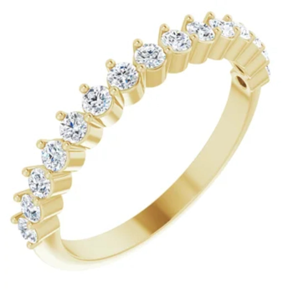 3/8 ct Round Cut Designed Anniversary Band 14k Gold Lab Grown