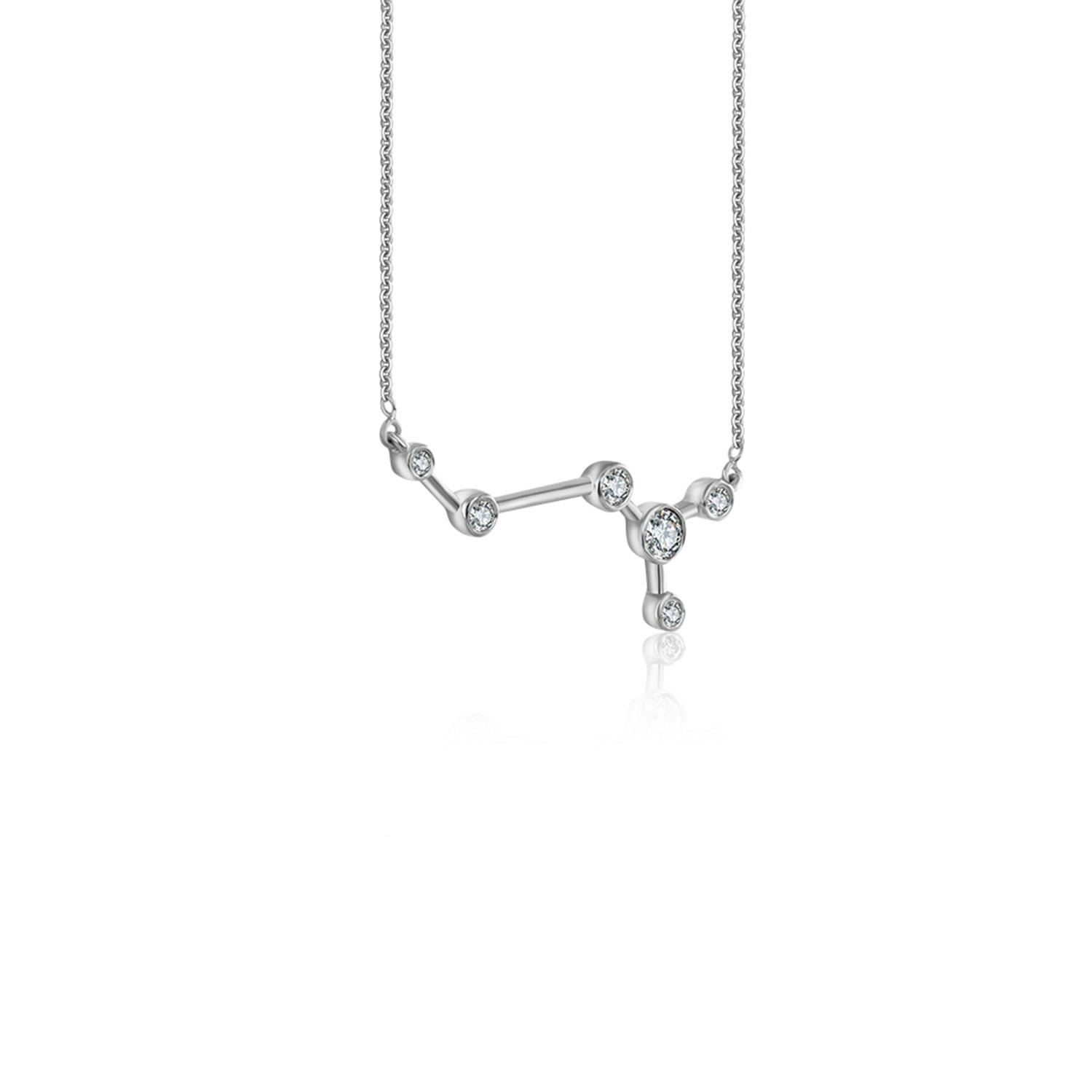 Scorpio Zodiac Constellation Necklace 18K White Gold & Diamond