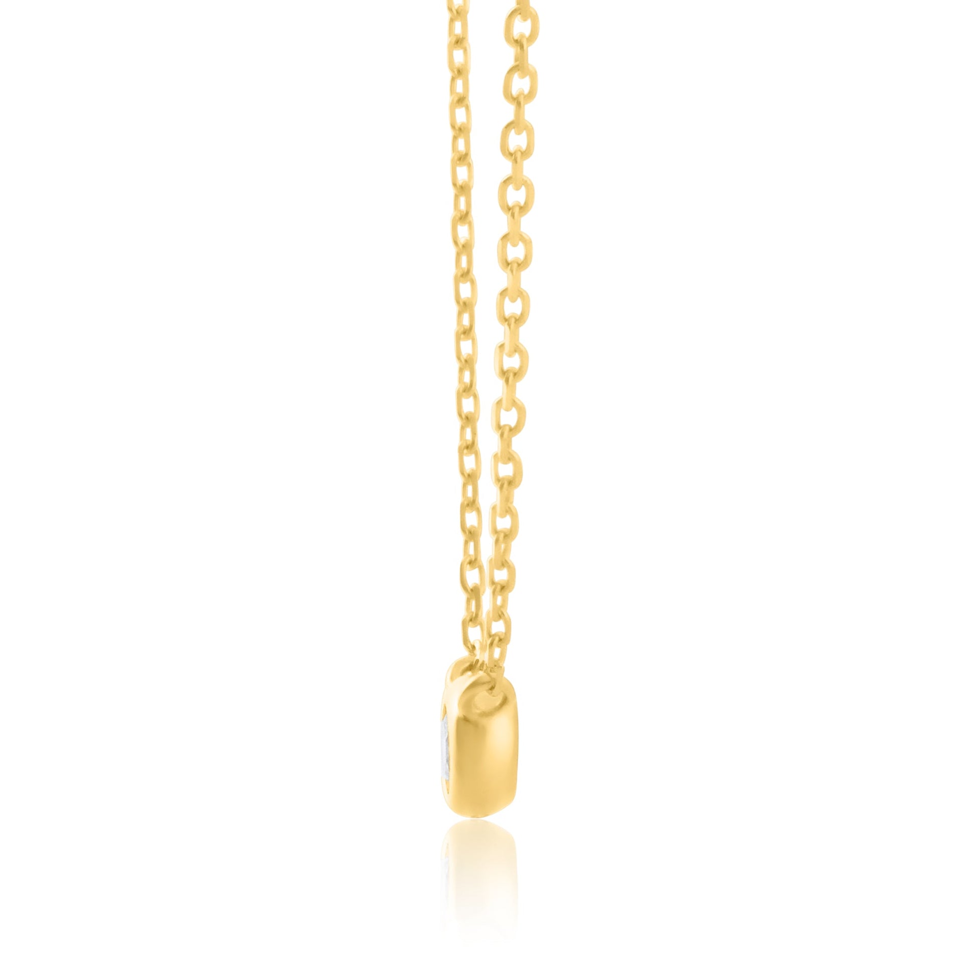 14k Yellow Gold 2.5mm Round Diamond Necklace