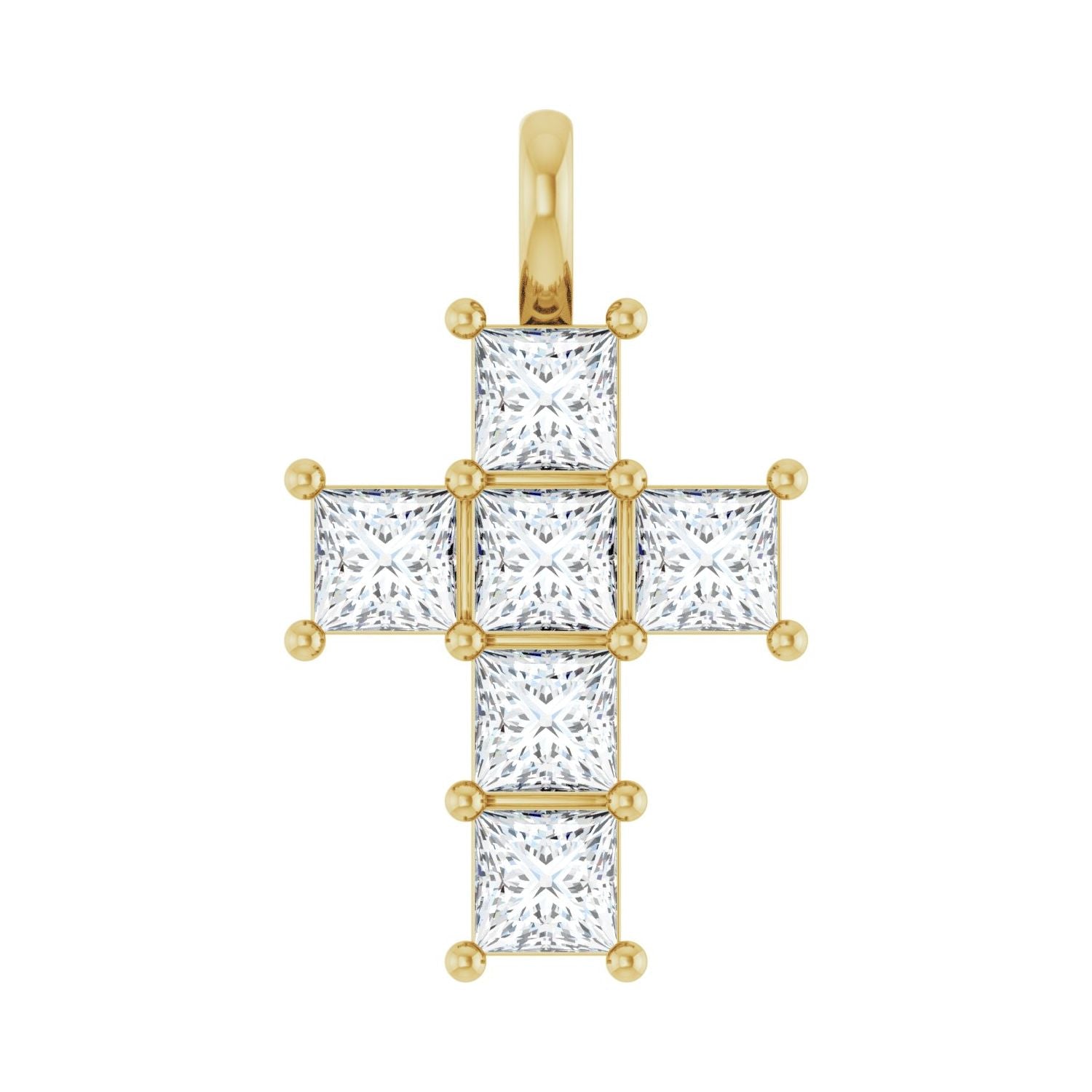 14k Gold Princess Cut 1 1/2ct Lab-grown Diamond Pendant