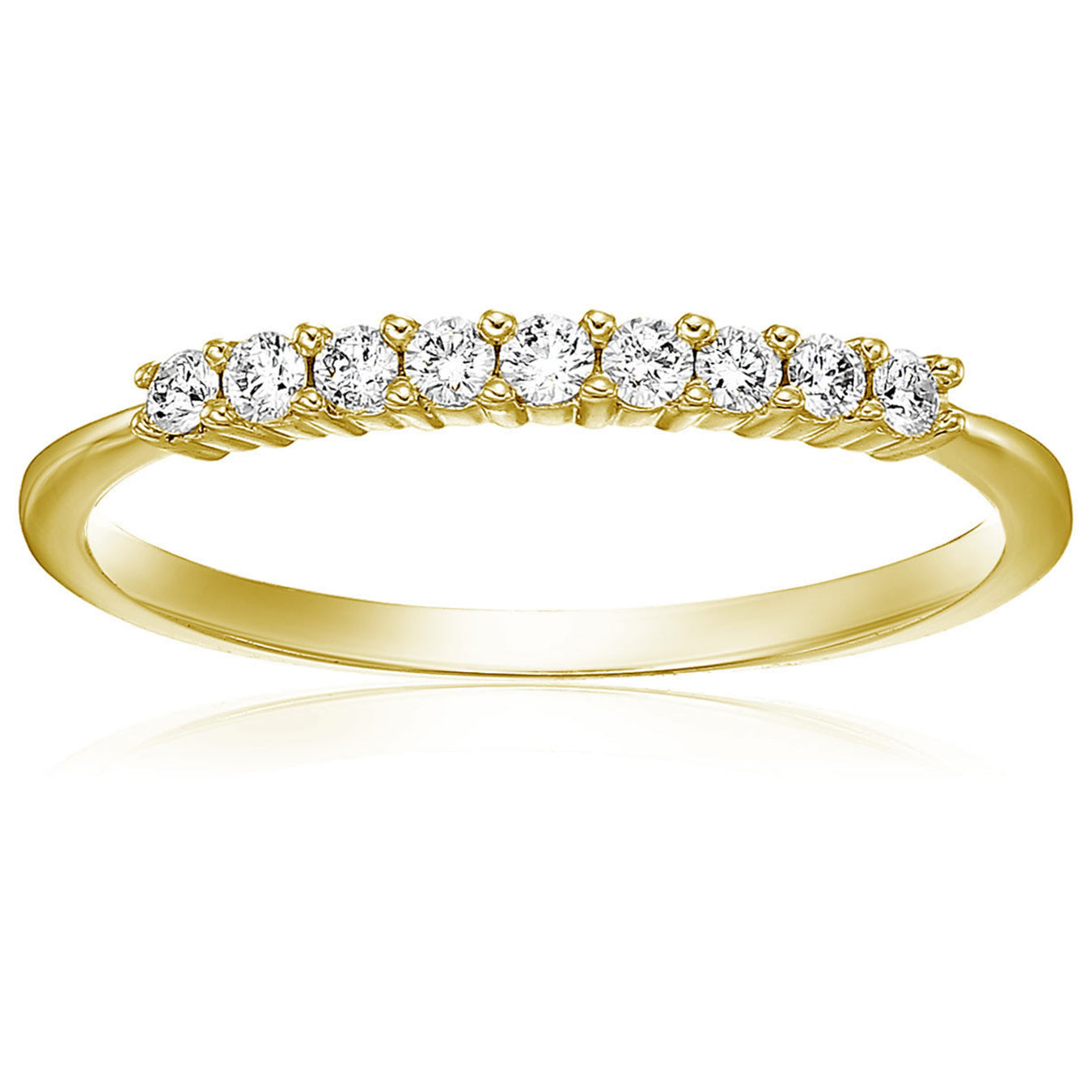 1/4 ctw Petite Diamond Wedding Band in 10K Yellow Gold