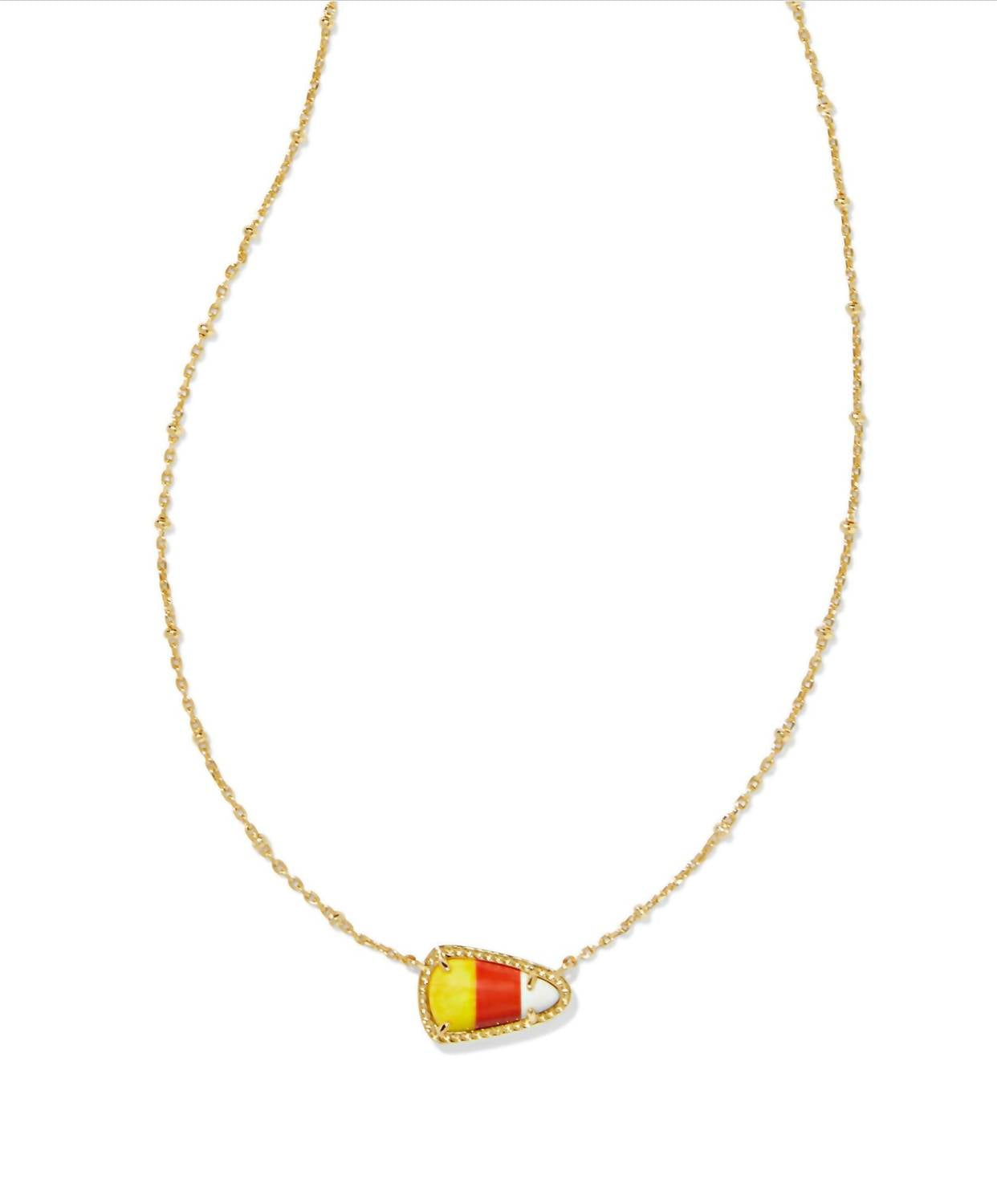 Short Pendant Necklace In Candy Corn Magnesite