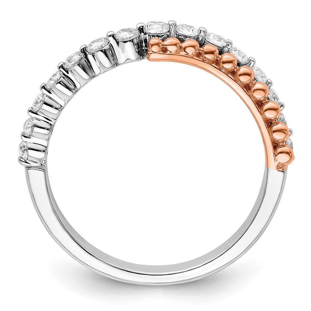 14k Two-tone Lab Grown Diamond Wedding Band Ring 0.35ct Clarity- VS Color- G-H