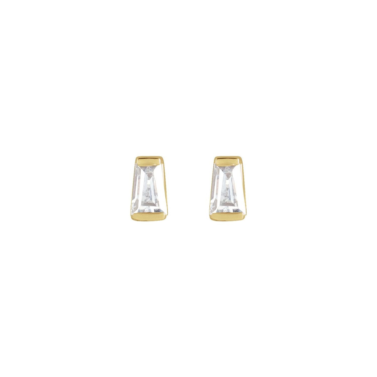 14K Gold 1/8ct Lab-grown Diamond Channel-set Earrings Clarity SI Color G-H