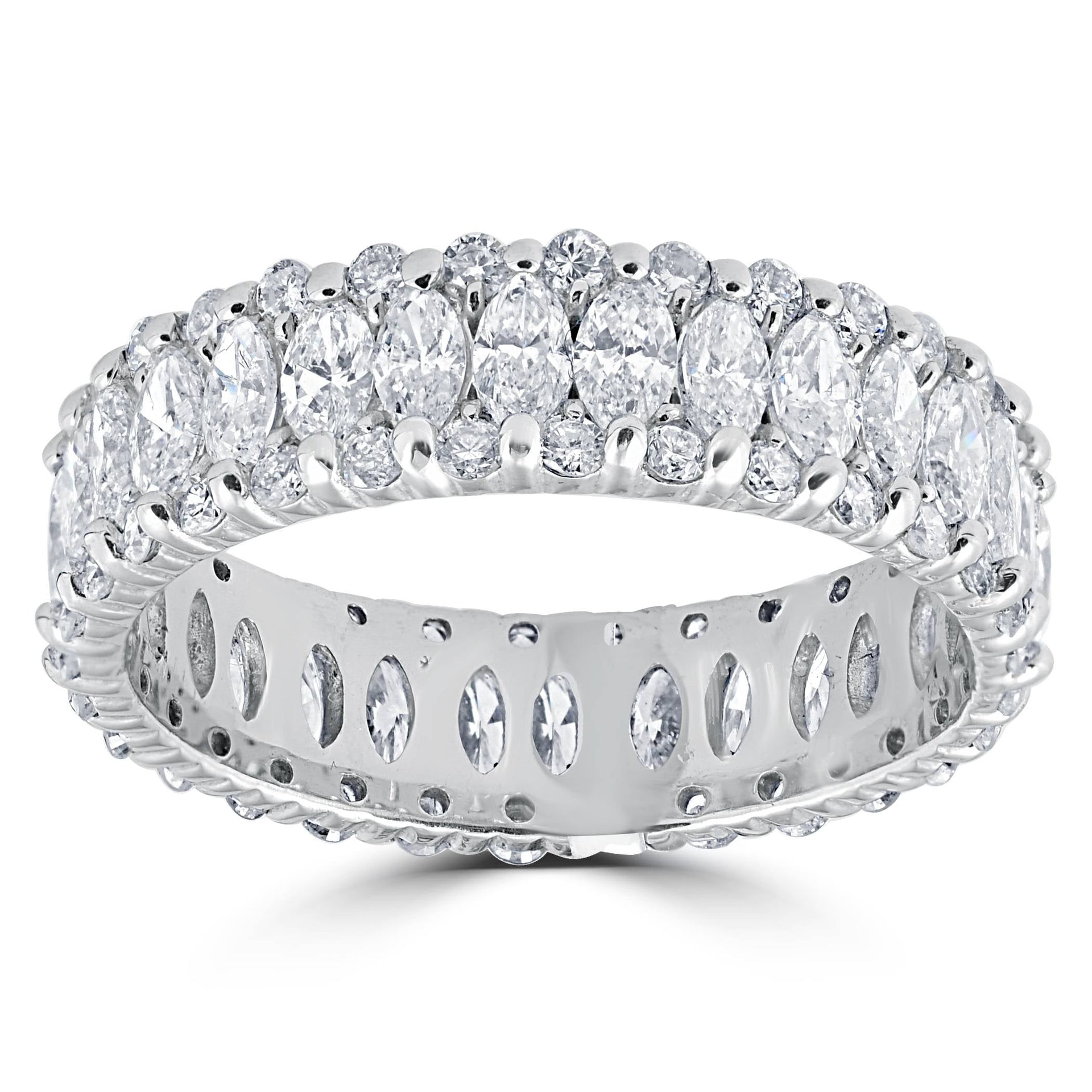 2 5/8 ct Marquise Diamond Eternity Ring 14K White Gold