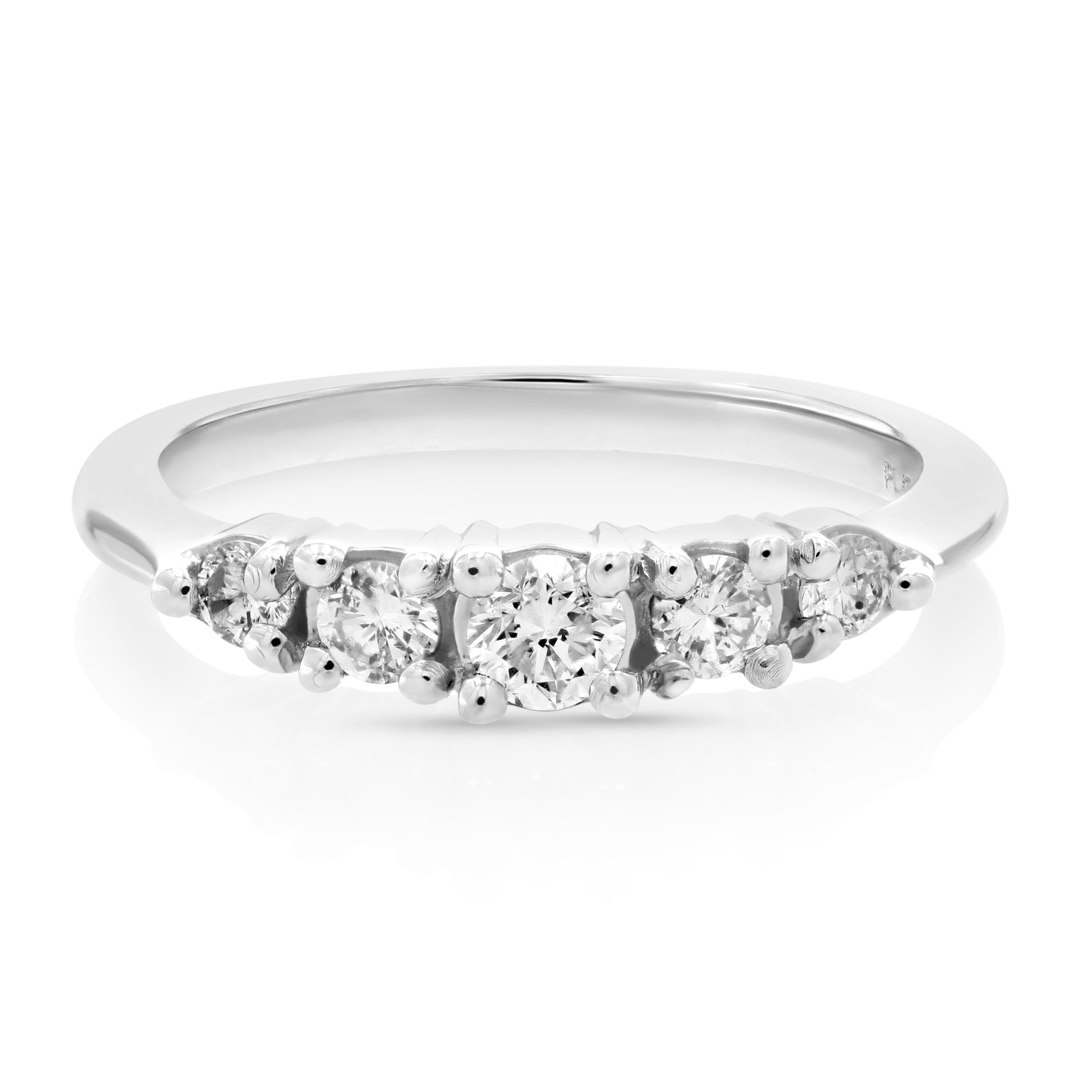 3/8 cttw Diamond 5 Stone Ring Platinum