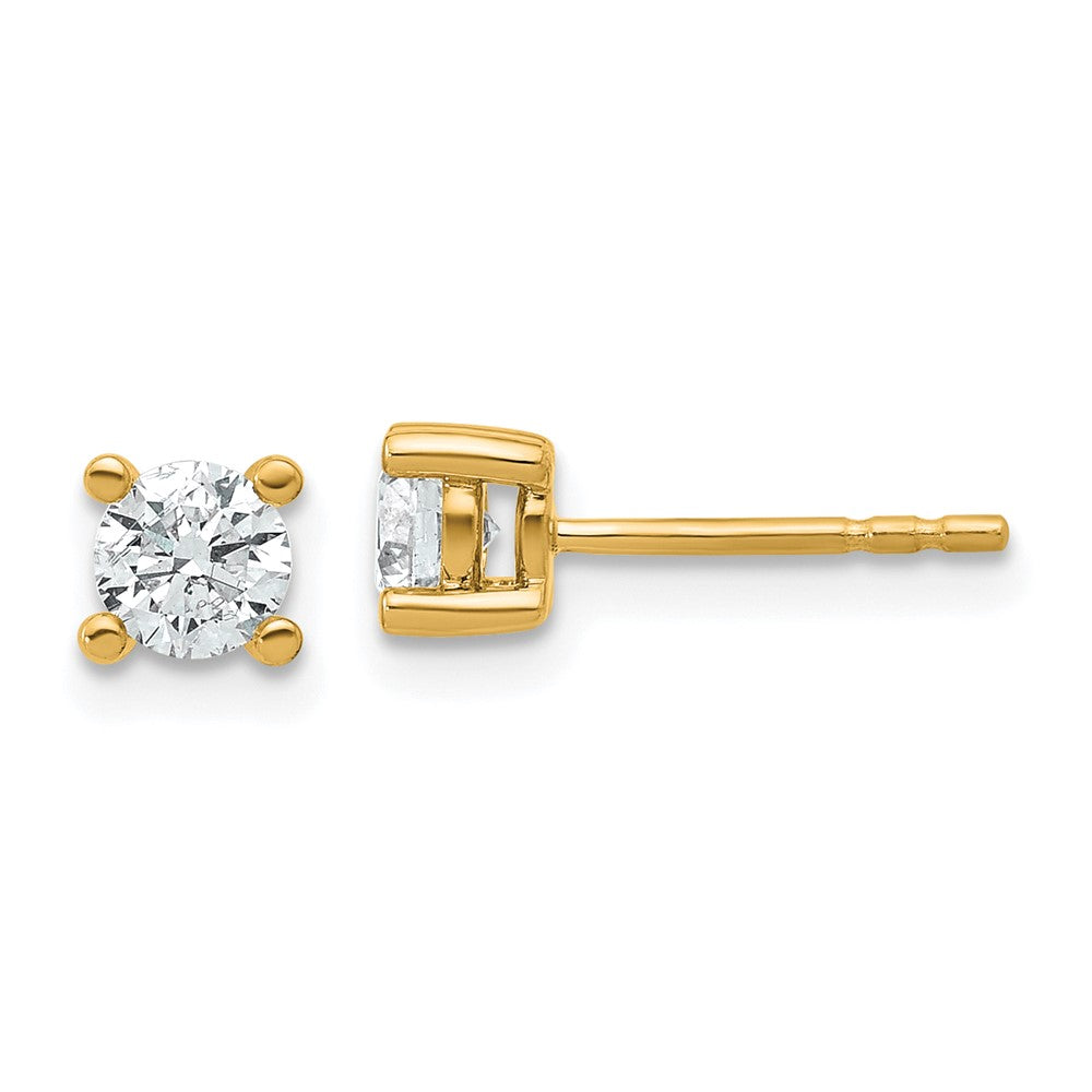 14k Yellow Gold 2/3 CT Round Lab Grown Diamond Stud Earrings VS Clarity G-H Color
