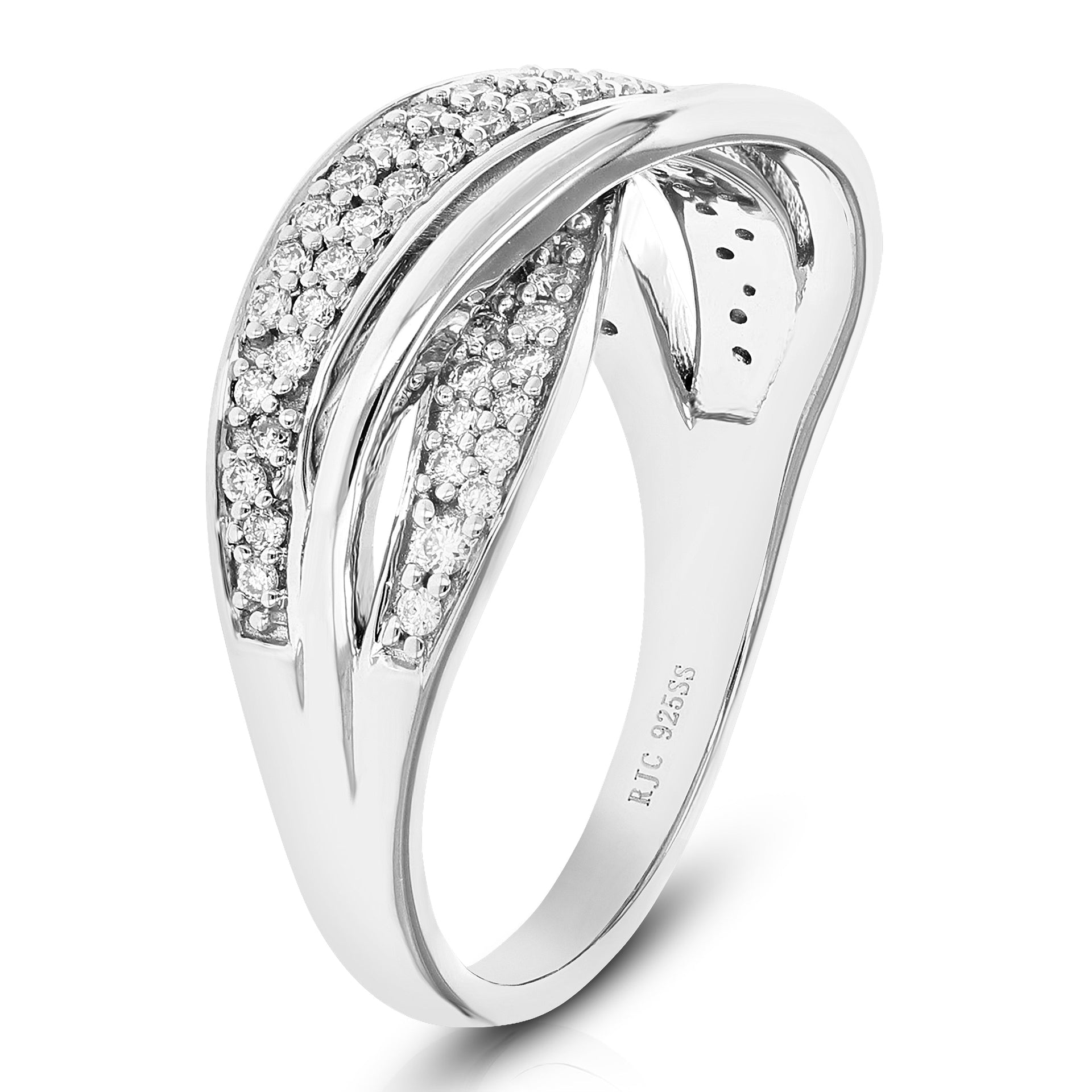 1/2 cttw Round Lab Grown Diamond Engagement Ring .925 Sterling Silver