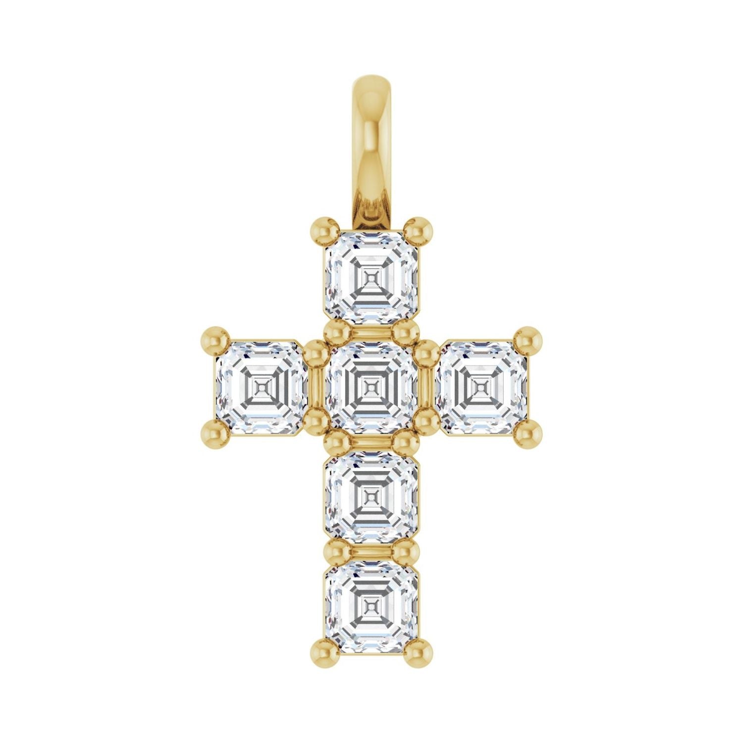 14k Gold Asscher Cut 1ct Lab-grown Diamond Pendant