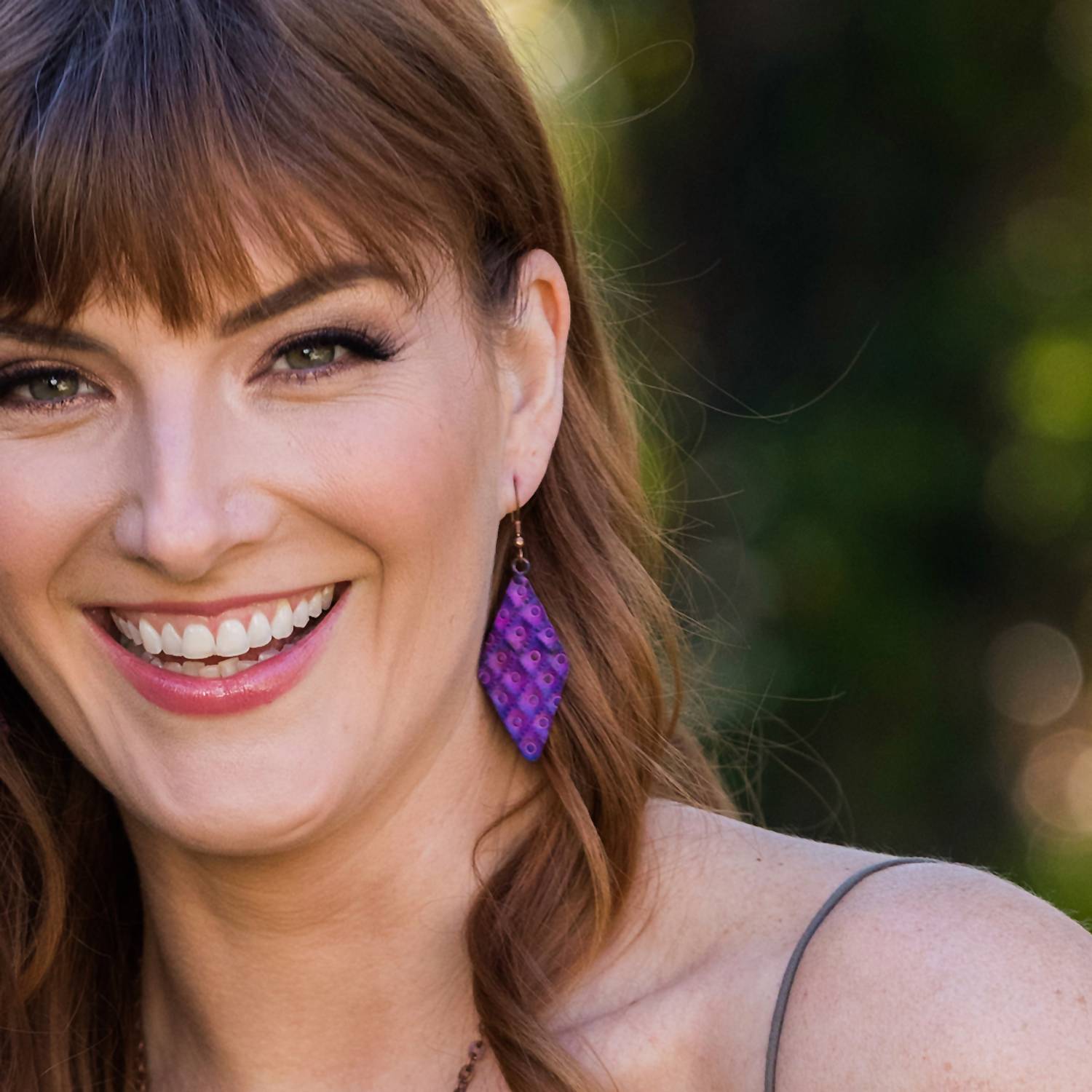 Women's Geo Copper Earrings In Purple