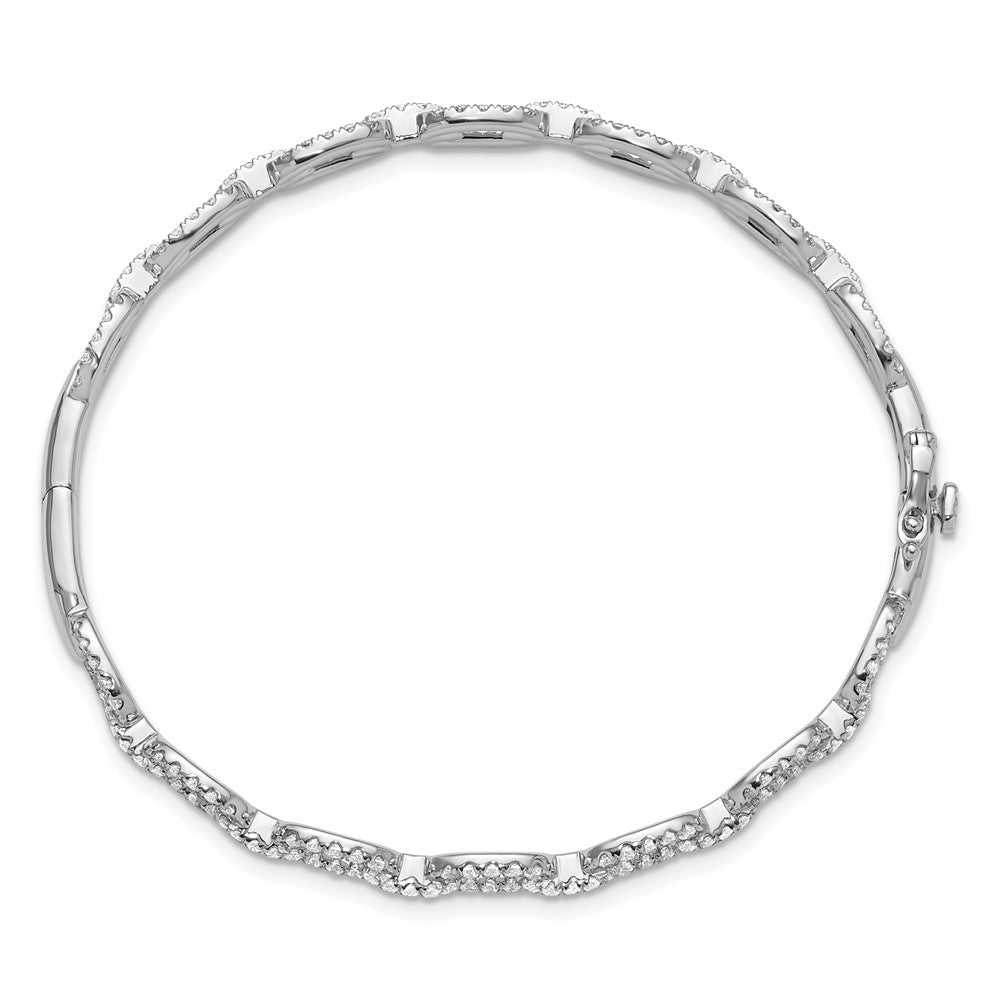 14k Gold 2.15 Ct Lab Grown Diamond Link Bangle Bracelet