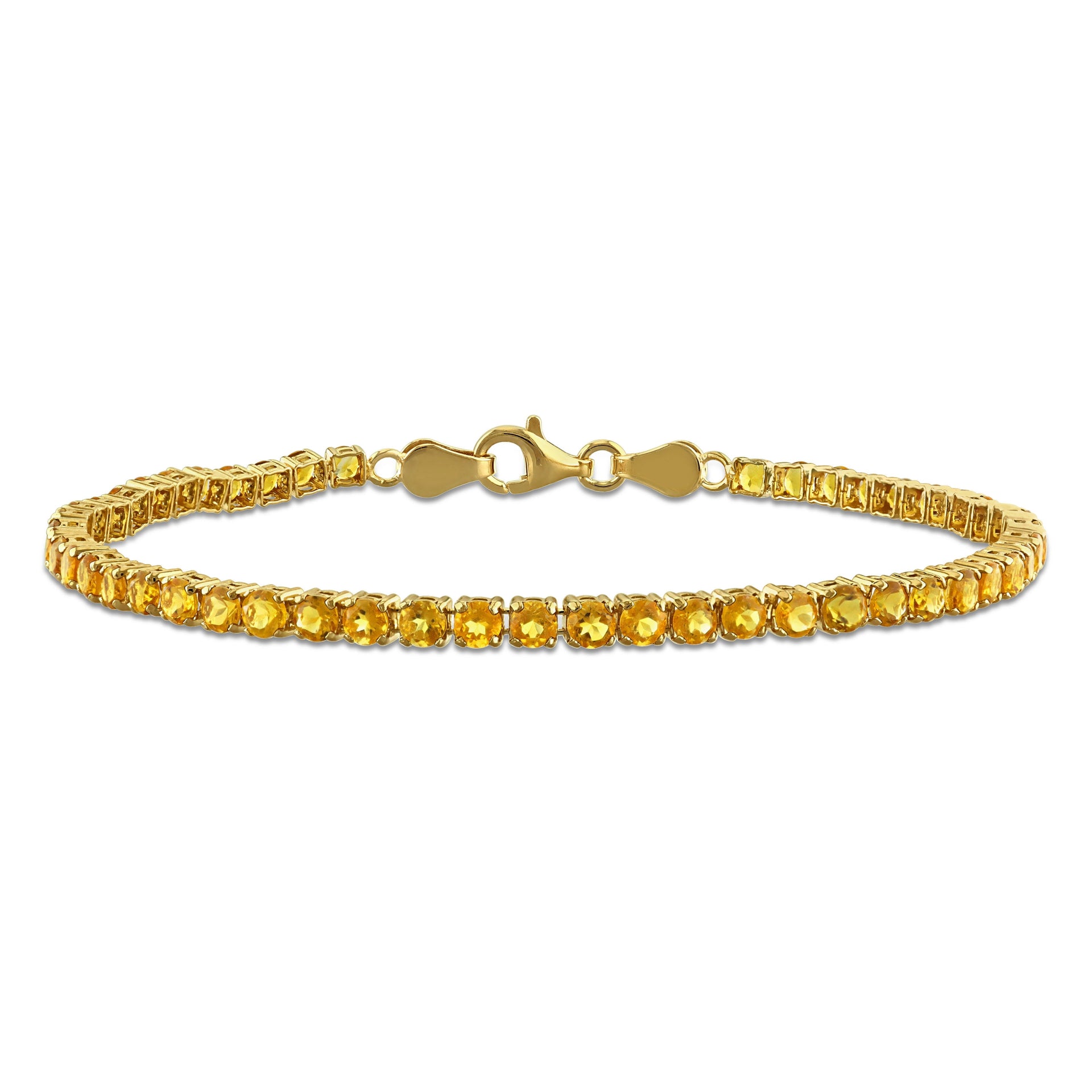 Mimi & Max 4 1/10ct TGW Madeira Citrine Tennis Bracelet Yellow Silver-7.25 in