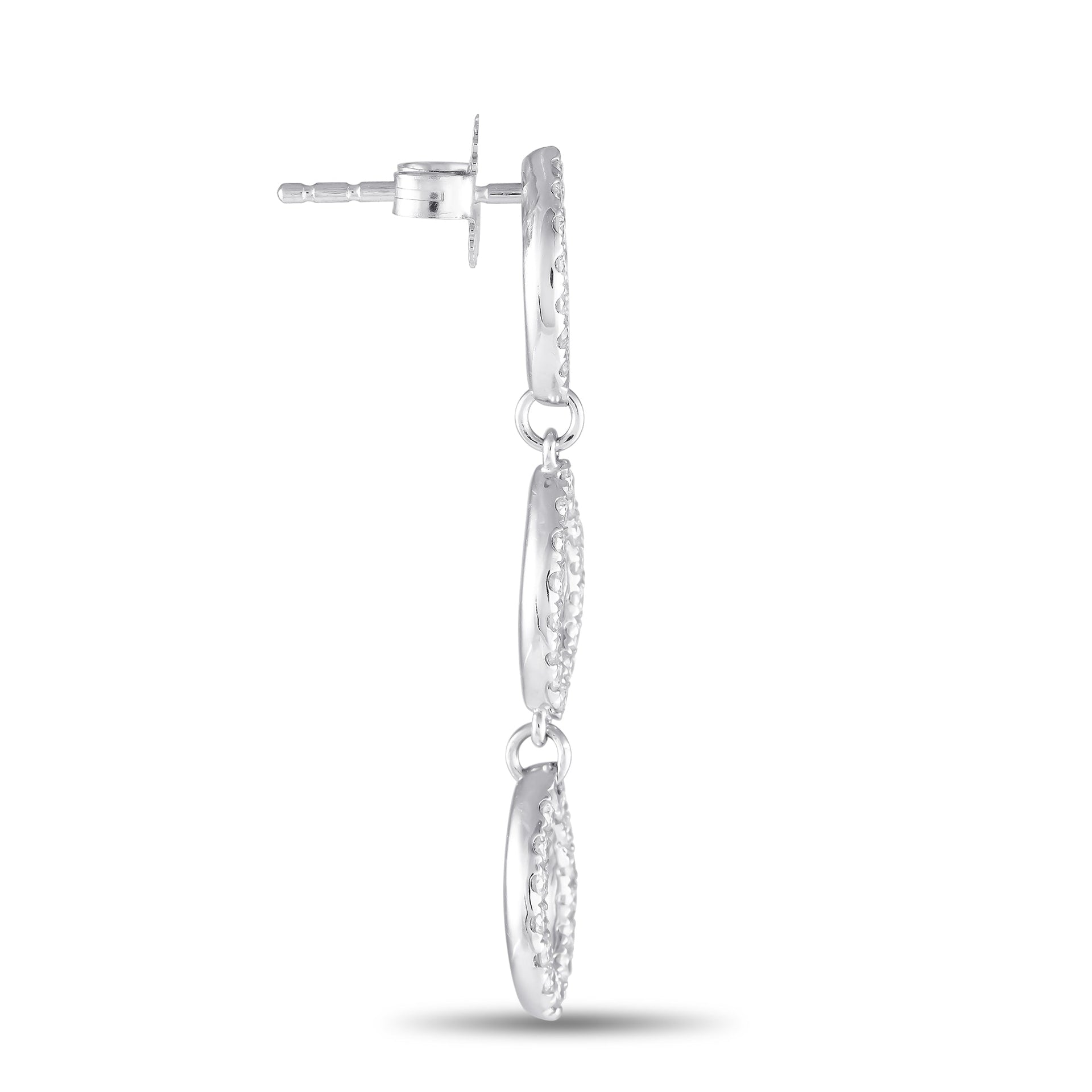 LB Exclusive 18K White Gold 1.0ct Diamond Drop Earrings