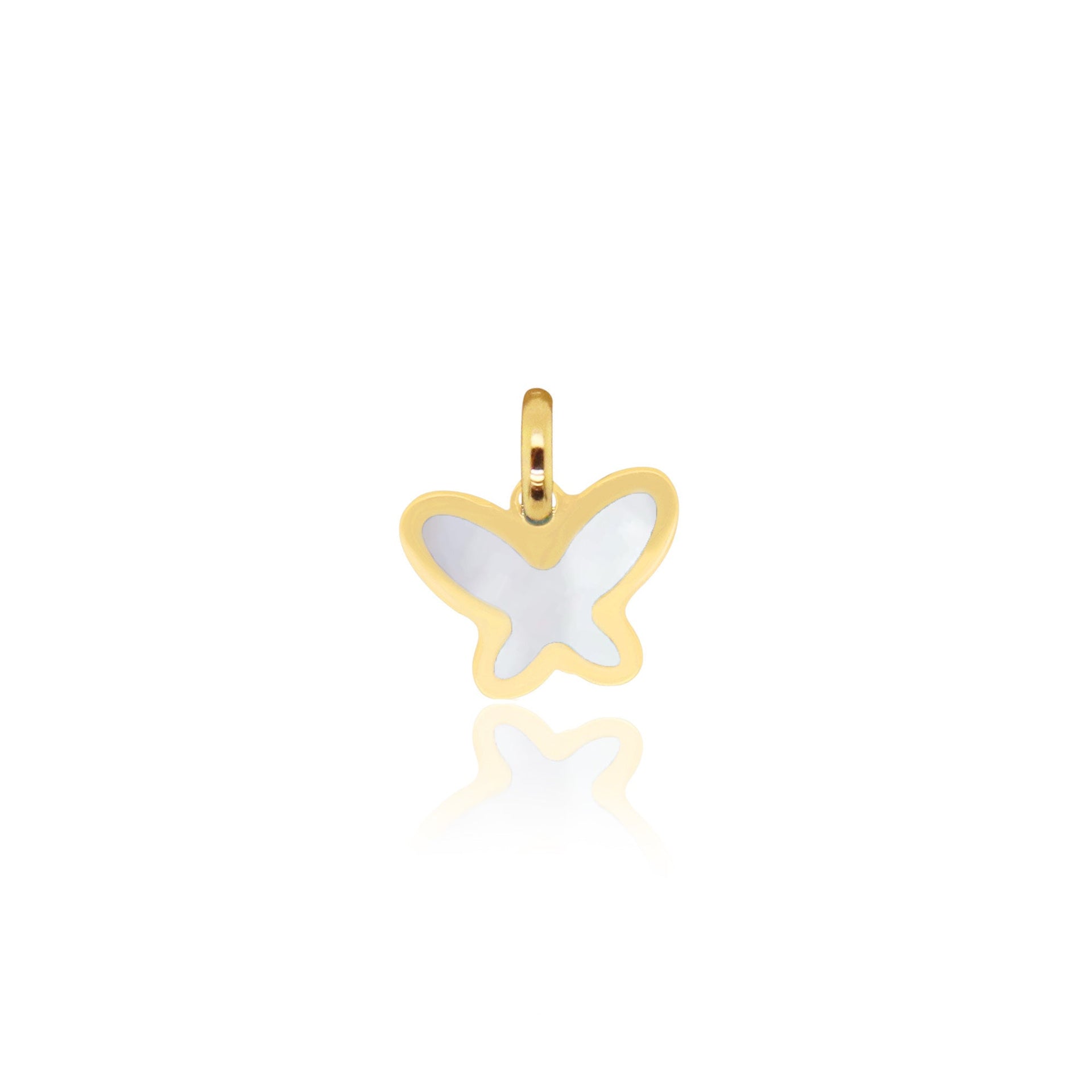 Mother Of Pearl Butterfly Charm 15mm