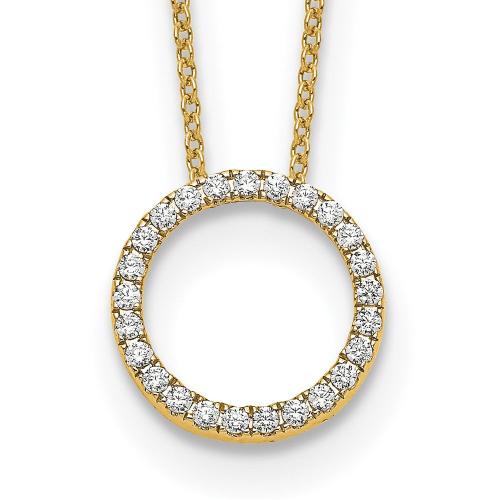 14k Yellow Gold 1/4 CT Lab Grown Diamond Eternity Pendant Necklace 18' Clarity VS Color D-E