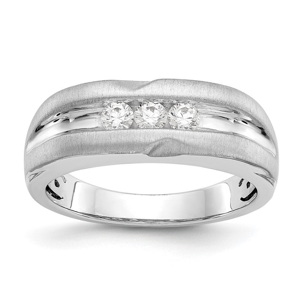 14k White Gold Lab Grown Diamond Wedding Band Ring 0.33ct Clarity- VS Color- D-E