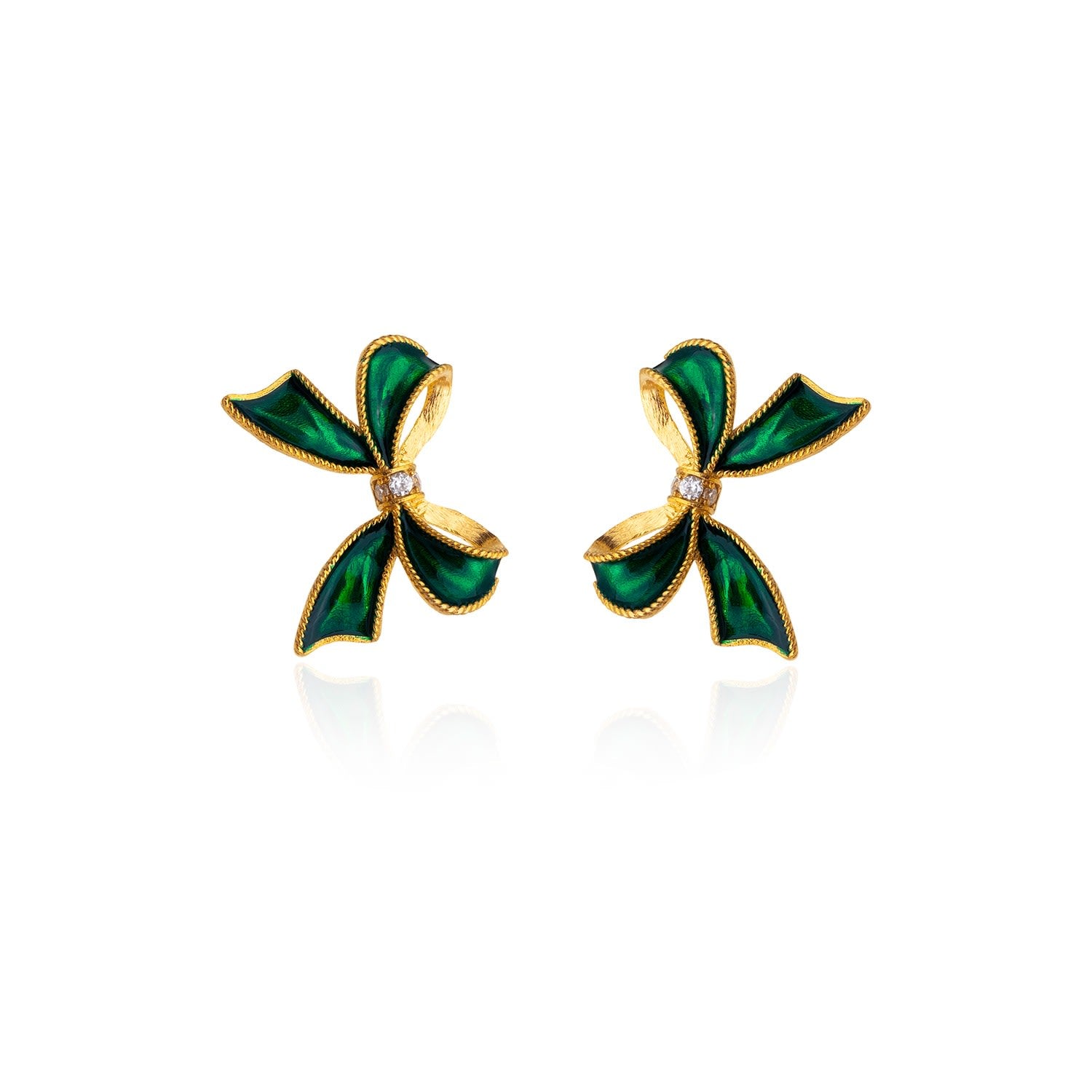 Green Bow Earrings