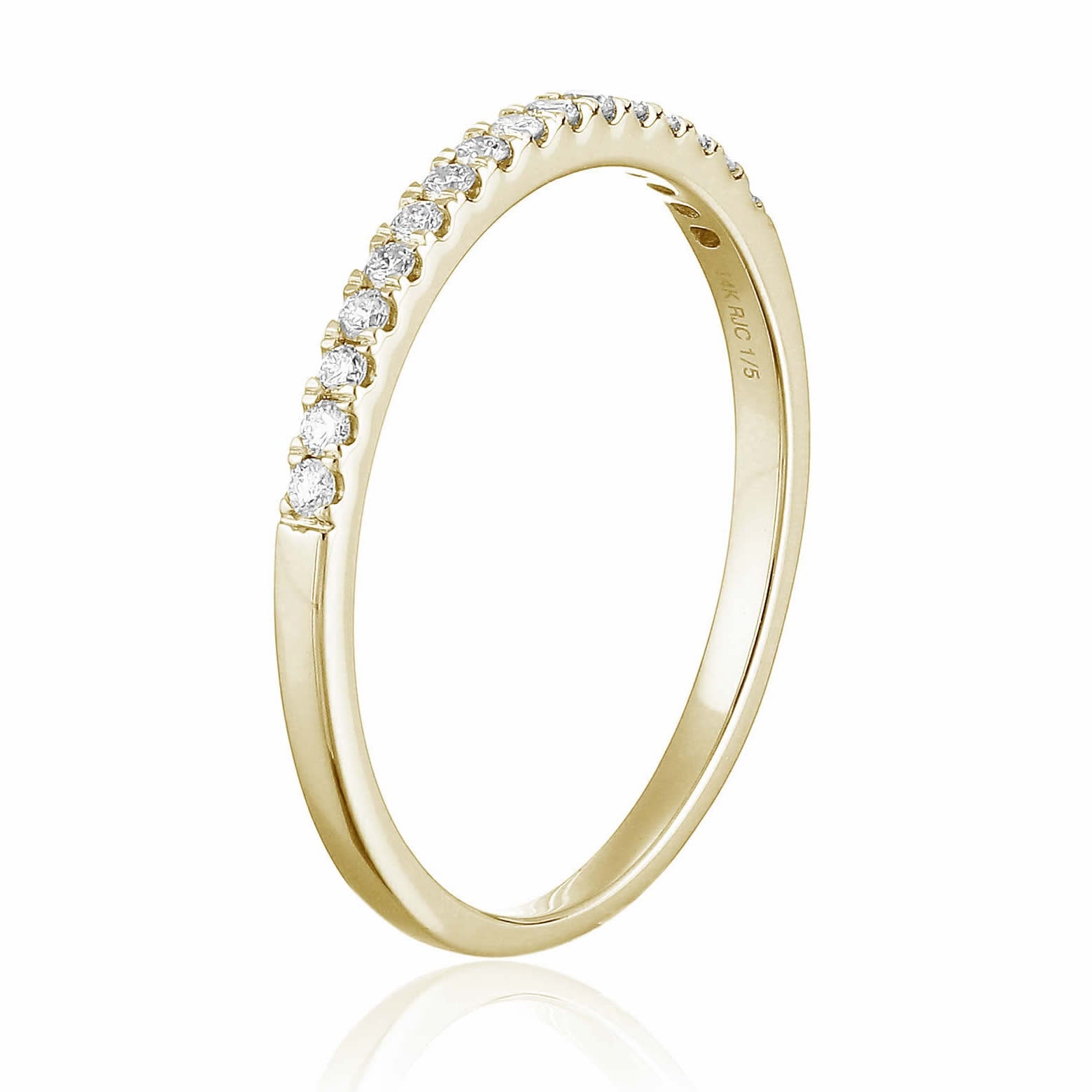 1/5 cttw Diamond Wedding Band Prong Set 14K Gold Prong Set Round