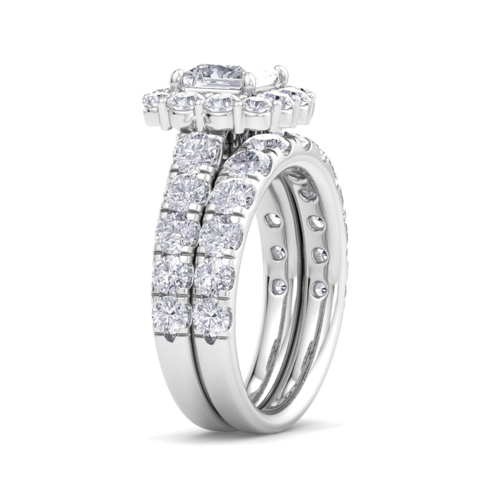 5Ct Princess Cut Diamond Engagement Matching Wedding Ring Set 10k Gold Lab Grown