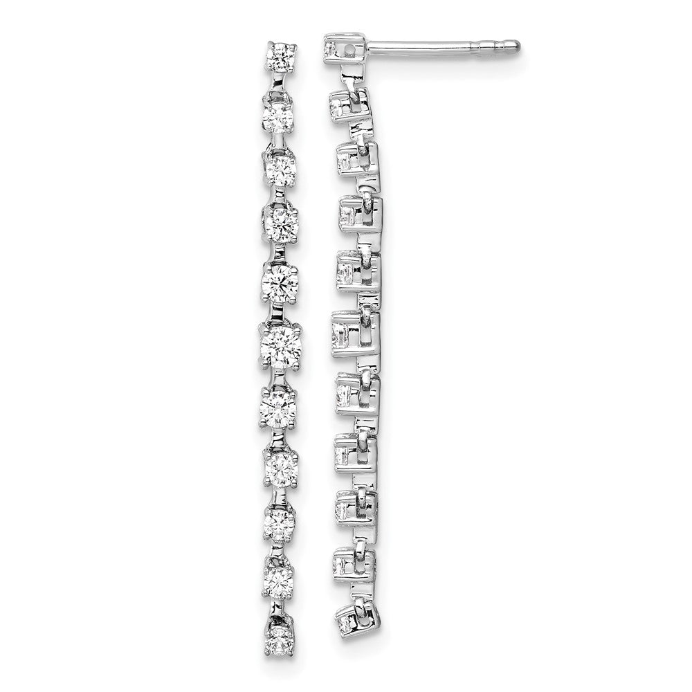 14K White Gold 0.72 CT Lab Grown Diamond Dangle Earrings VS Clarity G-H Color