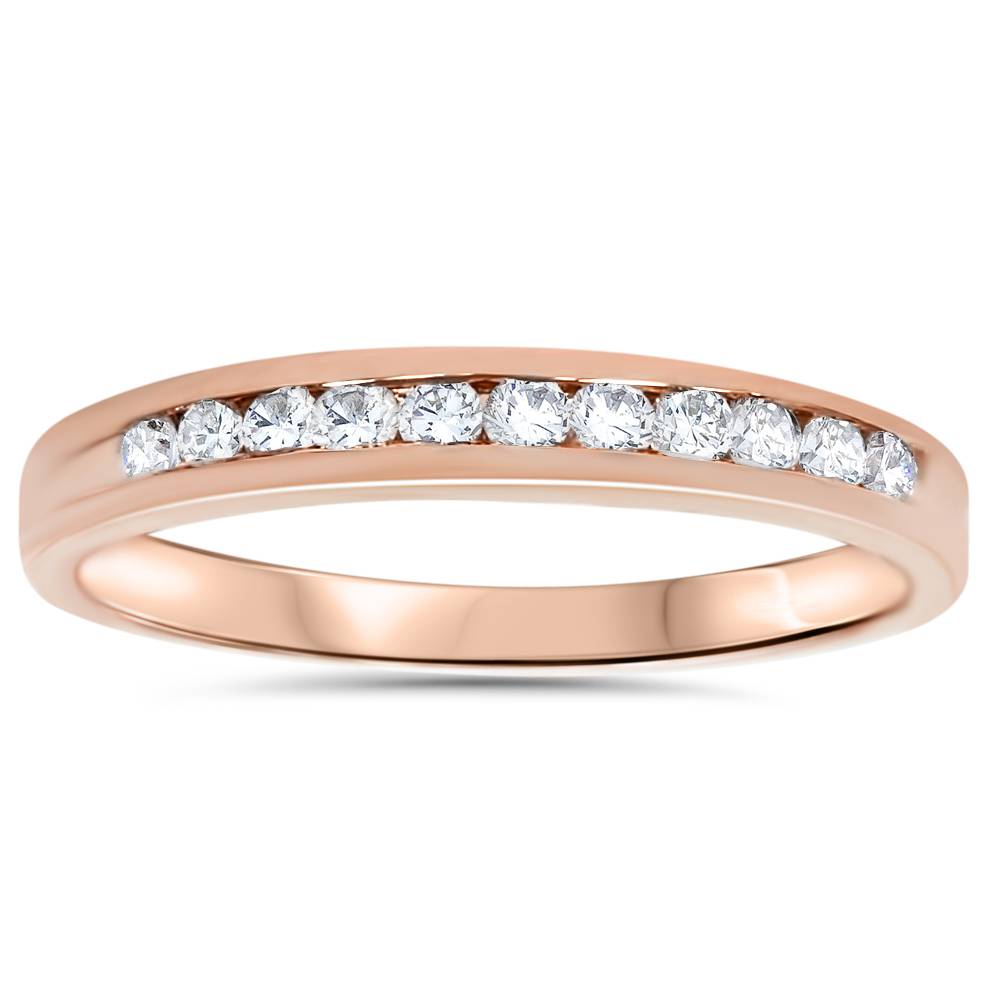 1/4ct Channel Set Diamond Wedding Ring 14K Rose Gold