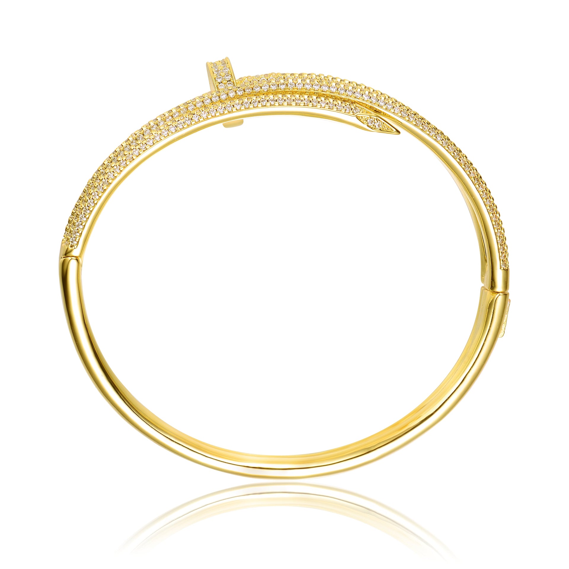 Ra Gold Plated Cubic Zirconia Bangle Bracelet