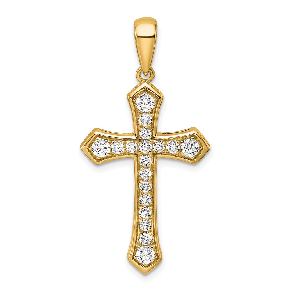 14k Gold Lab Grown Diamond Cross Pendant (0.75ct VS D-E)