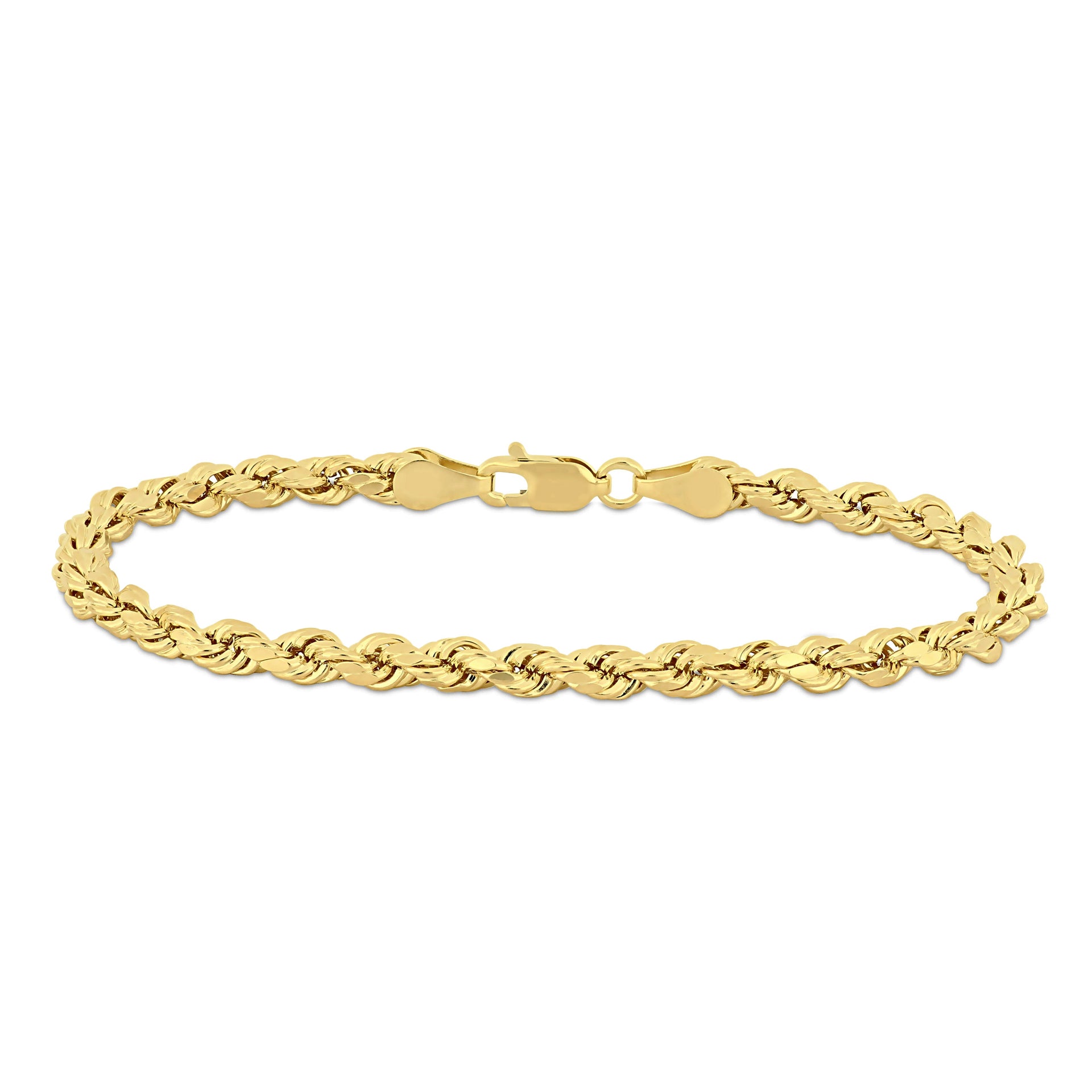 Rope Chain Bracelet in 10k Yellow Gold (4mm/7.5 Inch)