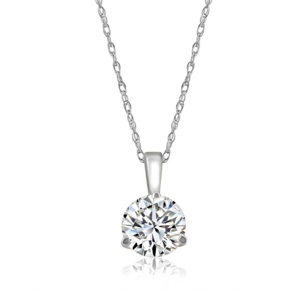 1/5 ct Solitaire Lab Grown Diamond Pendant available in 14K and Platinum