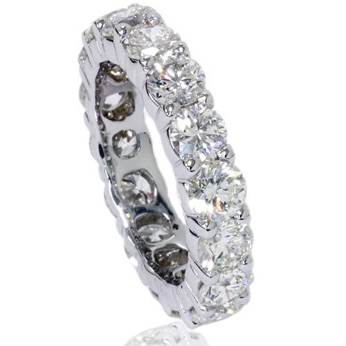 5ct Prong Diamond Eternity Ring 14K White Gold